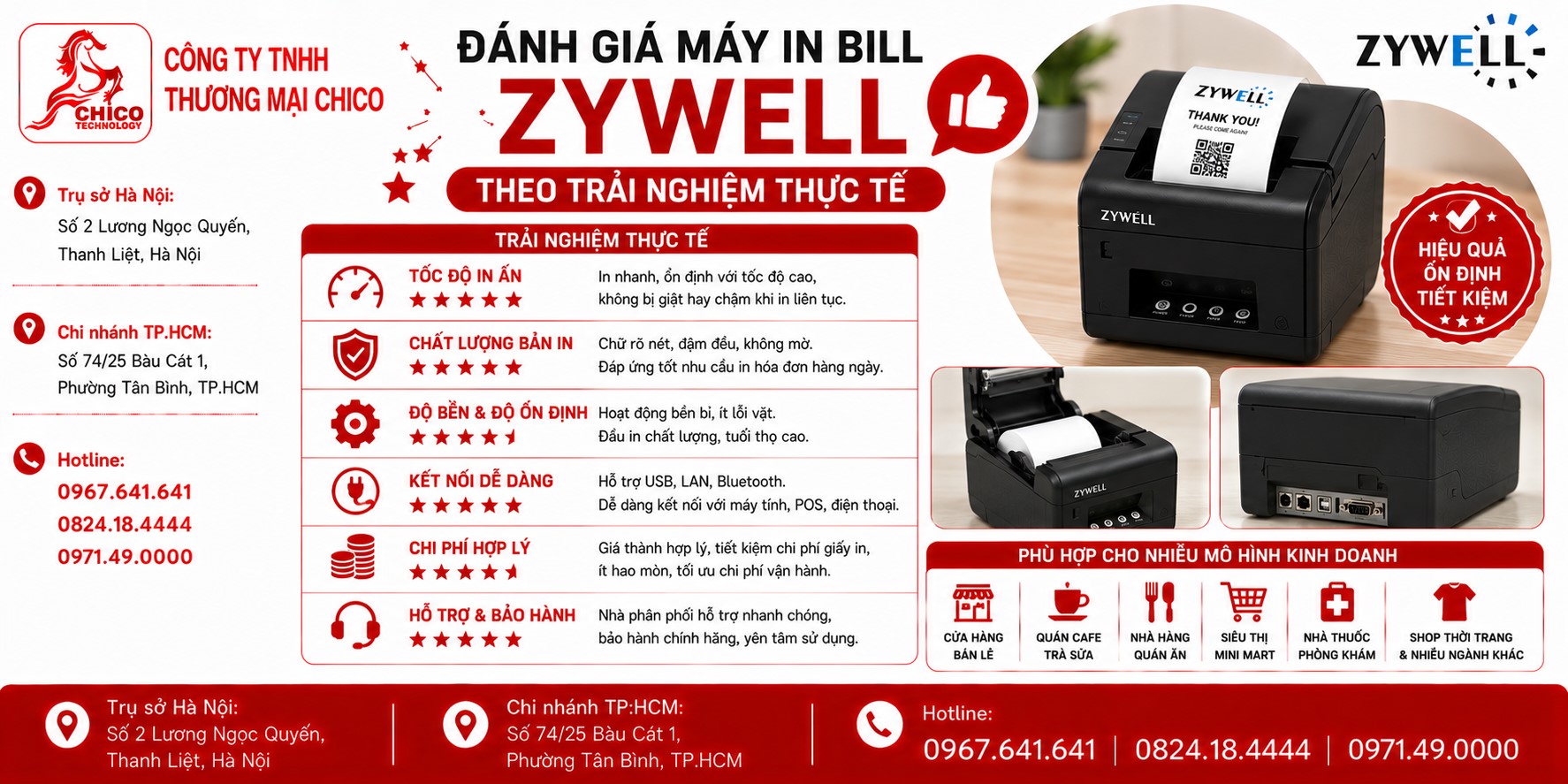 Đánh Giá Máy In Bill Zywell Theo Trải Nghiệm Thực Tế Từ Chuyên Gia
