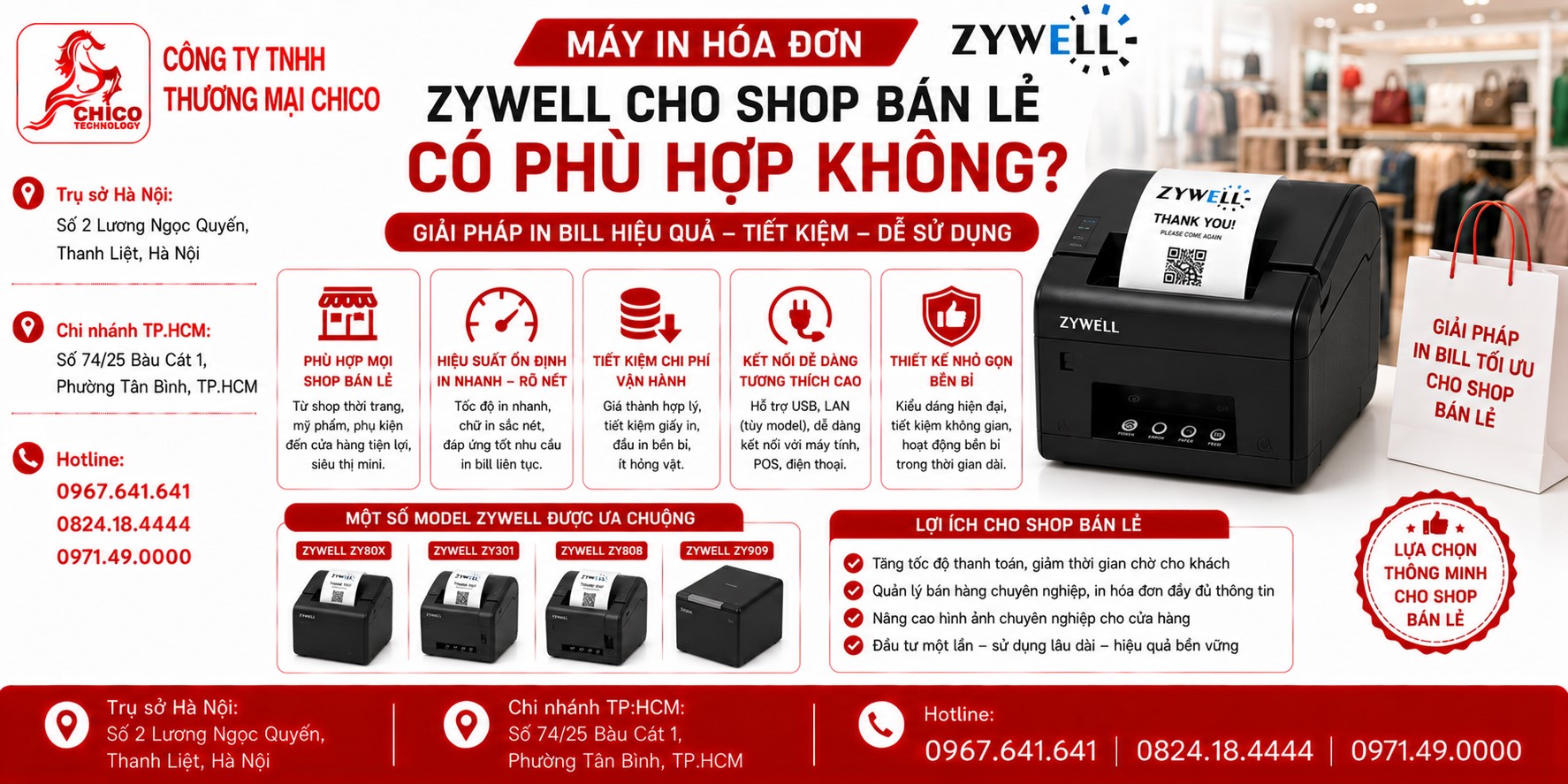 Máy In Hóa Đơn Zywell Cho Shop Bán Lẻ Có Phù Hợp Không?