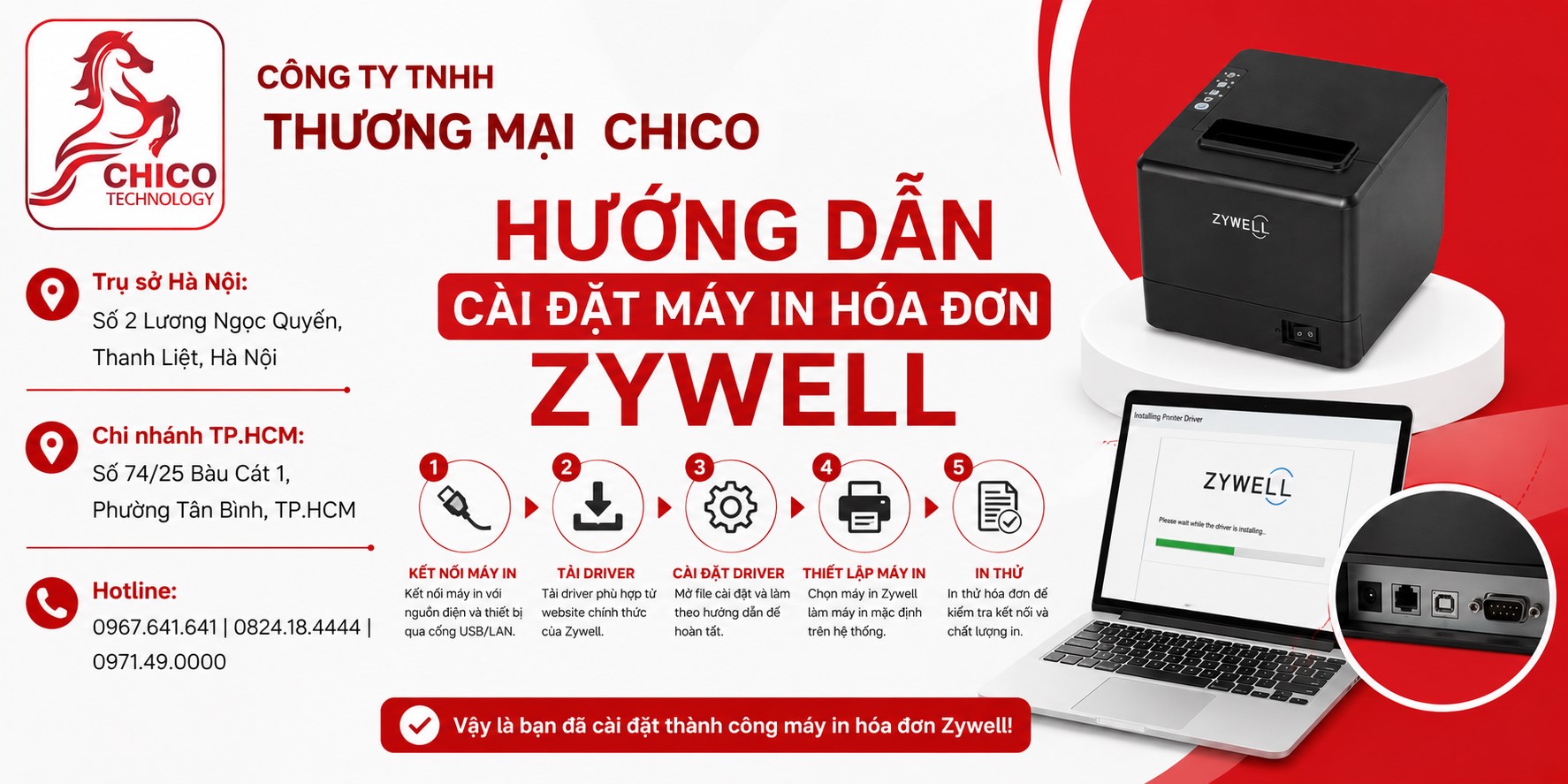 Hướng Dẫn Cài Đặt Máy In Hóa Đơn Zywell Chi Tiết Từ A-Z