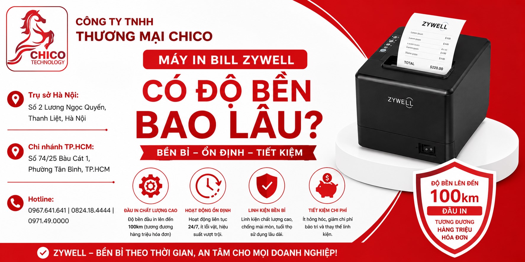 Máy In Bill Zywell Có Độ Bền Bao Lâu? Giải Đáp Thực Tế Từ A-Z