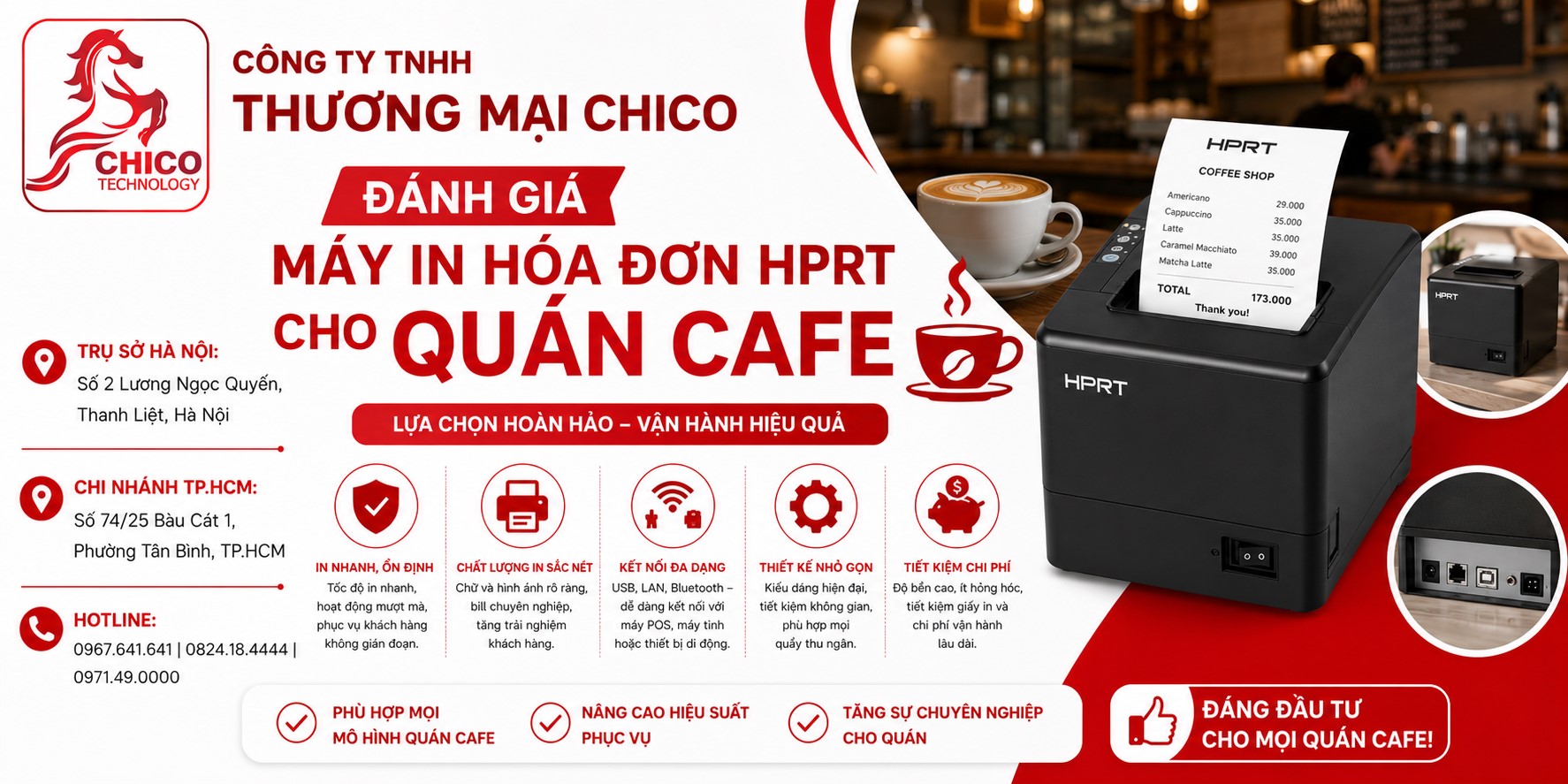 Đánh Giá Máy In Hóa Đơn HPRT Cho Quán Cafe Chi Tiết A-Z