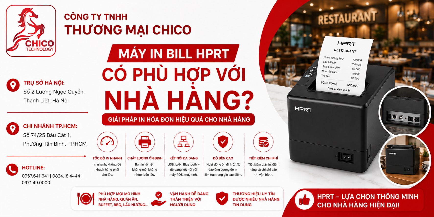 Máy In Bill HPRT Có Phù Hợp Với Nhà Hàng Không? Đánh Giá Chi Tiết