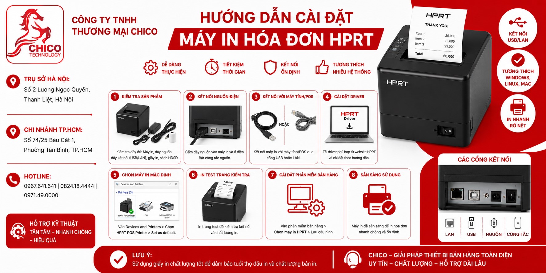 Hướng Dẫn Cài Đặt Máy In Hóa Đơn HPRT Chi Tiết Từ A-Z
