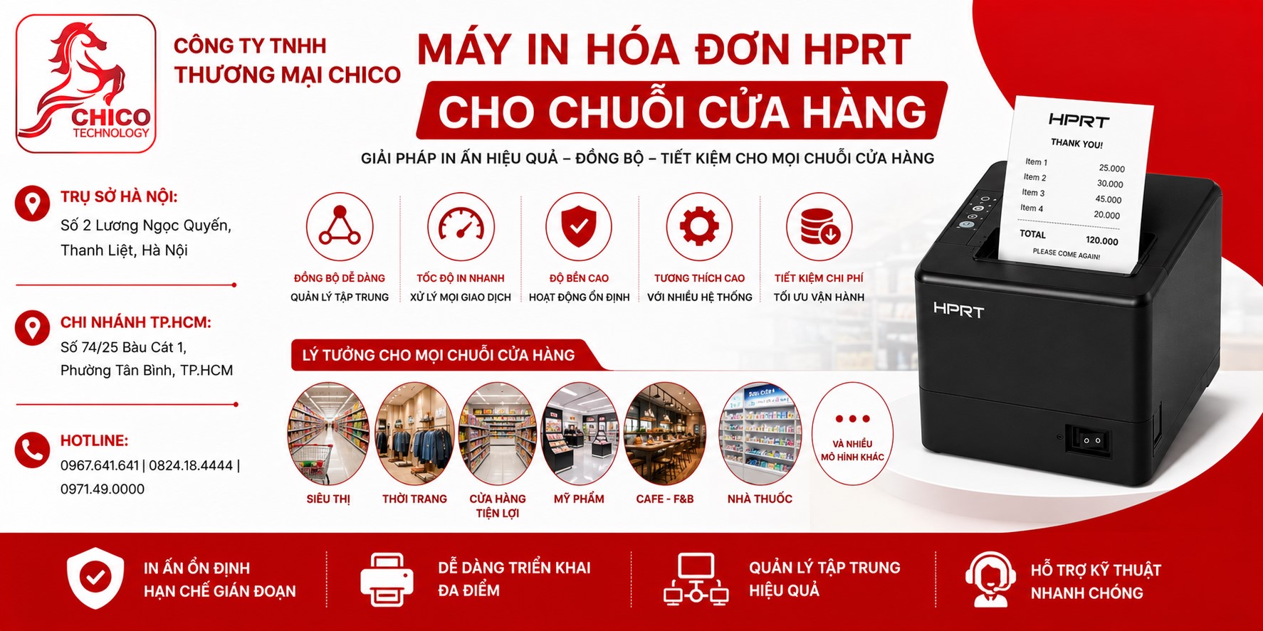 Máy In Hóa Đơn HPRT Cho Chuỗi Cửa Hàng: Giải Pháp Đồng Bộ Tối Ưu