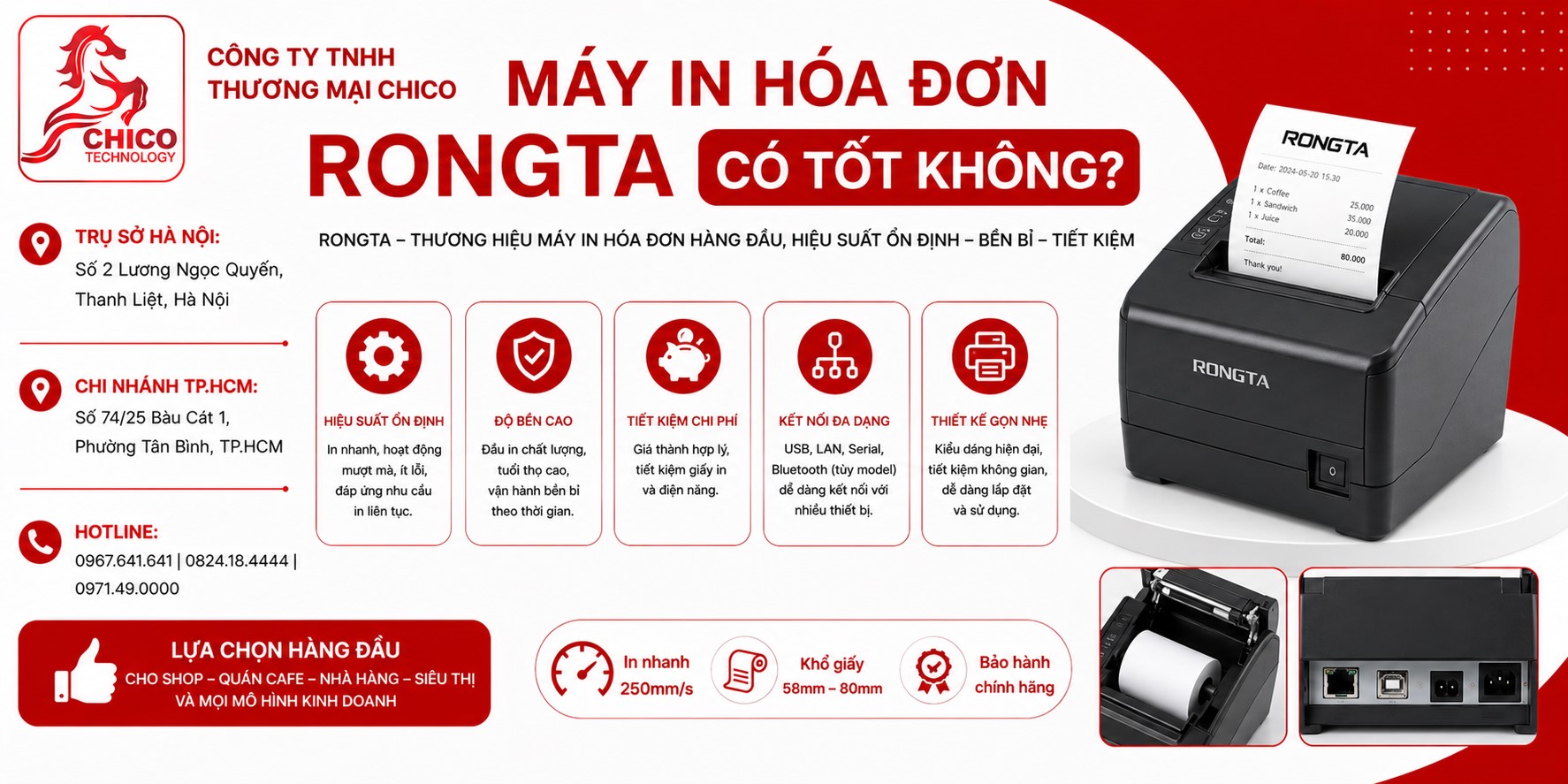 Máy In Hóa Đơn Rongta Có Tốt Không? Đánh Giá Chi Tiết A-Z