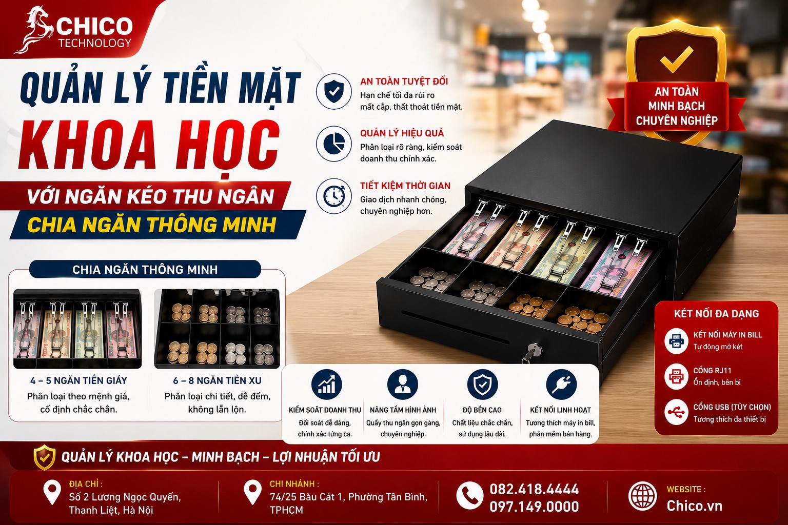 Quản Lý Tiền Mặt Khoa Học Với Ngăn Kéo Thu Ngân Thông Minh