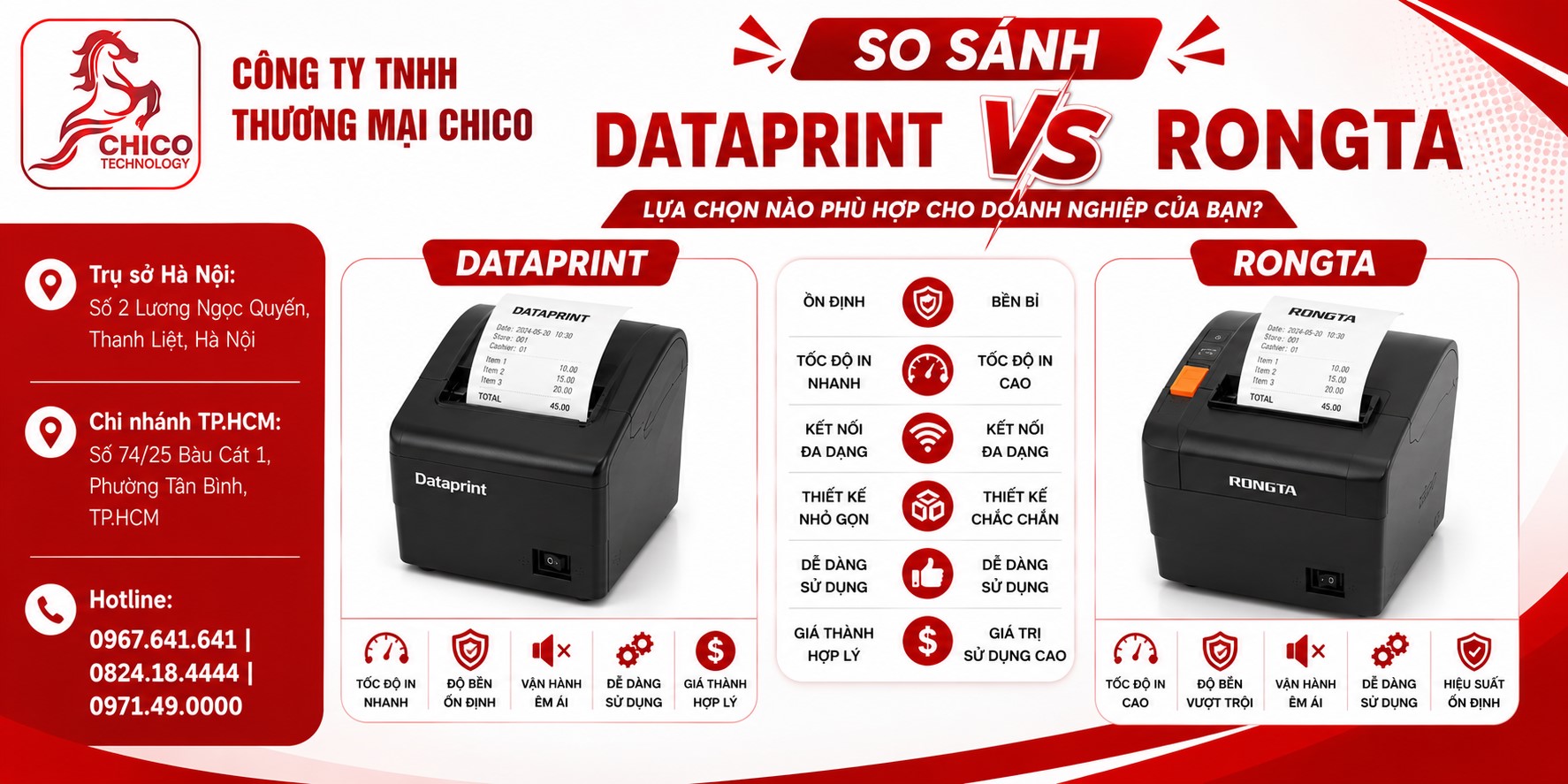 So Sánh Dataprint Và Rongta: Nên Chọn Máy In Hóa Đơn Nào?