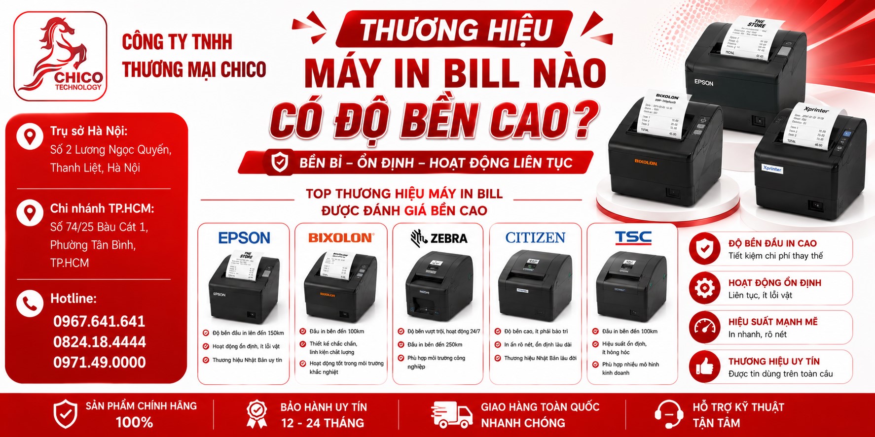 Thương Hiệu Máy In Bill Nào Có Độ Bền Cao Nhất Hiện Nay?
