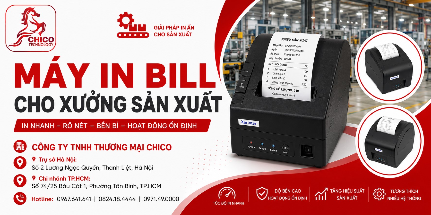 Máy In Bill Cho Xưởng Sản Xuất: Tiêu Chí Lựa Chọn Chuẩn Xác
