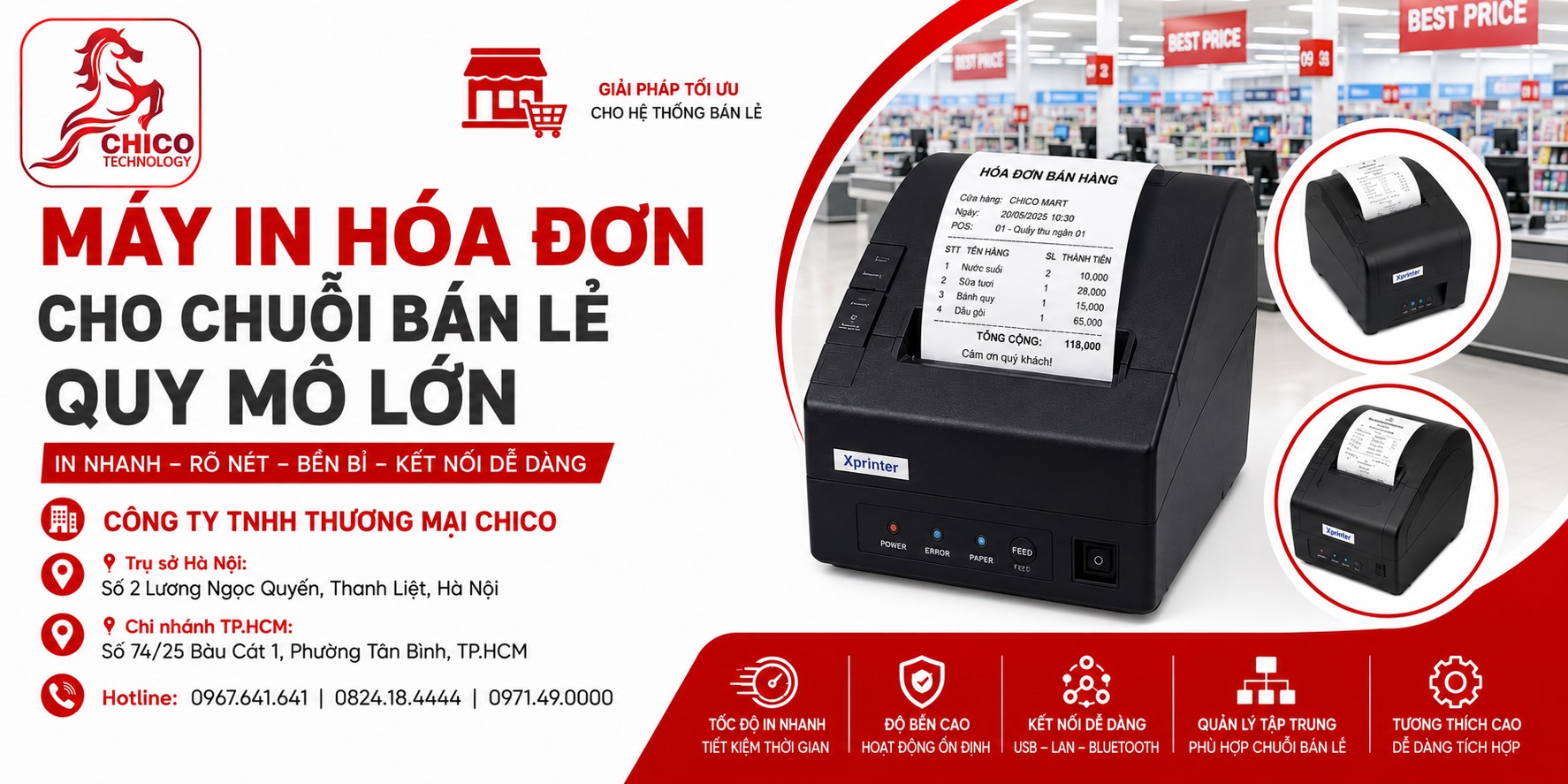 Máy In Hóa Đơn Cho Chuỗi Bán Lẻ: Tiêu Chí & Model Tốt Nhất