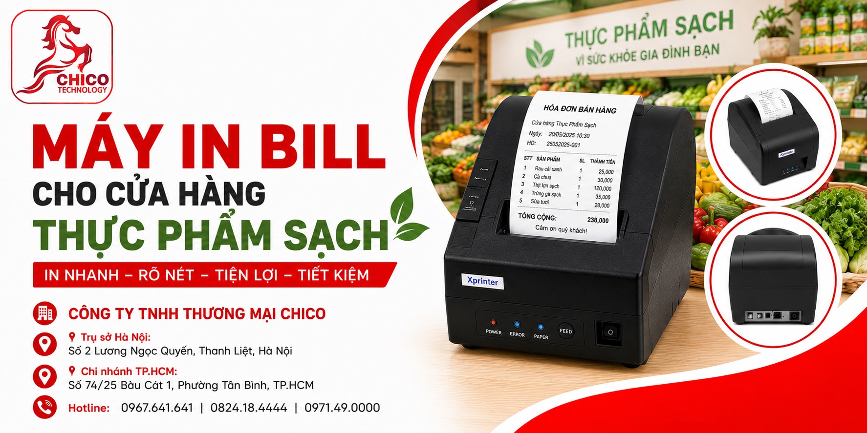 Máy In Bill Cho Cửa Hàng Thực Phẩm Sạch: Tiêu Chí Lựa Chọn Chuẩn