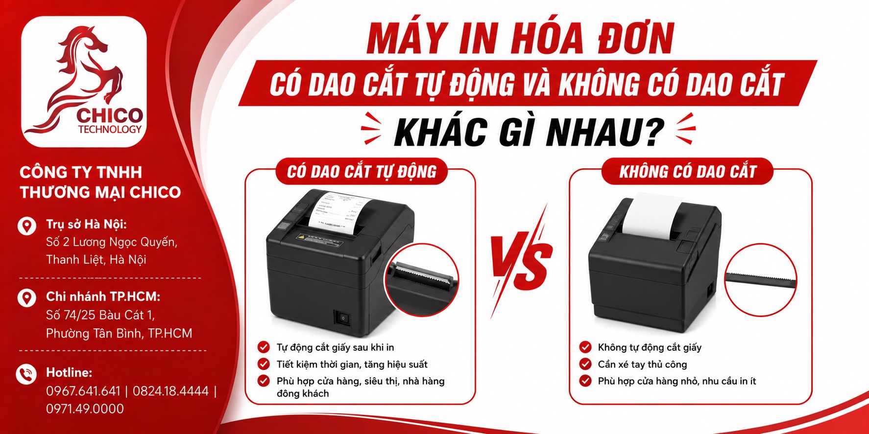 Máy In Hóa Đơn Có Dao Cắt Tự Động Và Không Có Dao Cắt Khác Nhau Thế Nào?