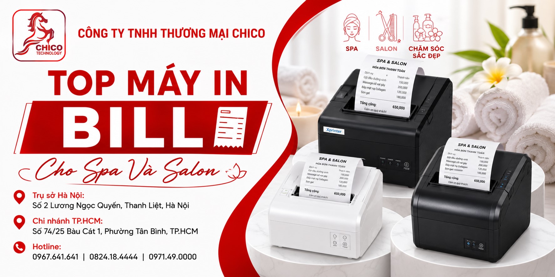 Top Máy In Bill Cho Spa Và Salon Tóc Sang Trọng, In Nhanh
