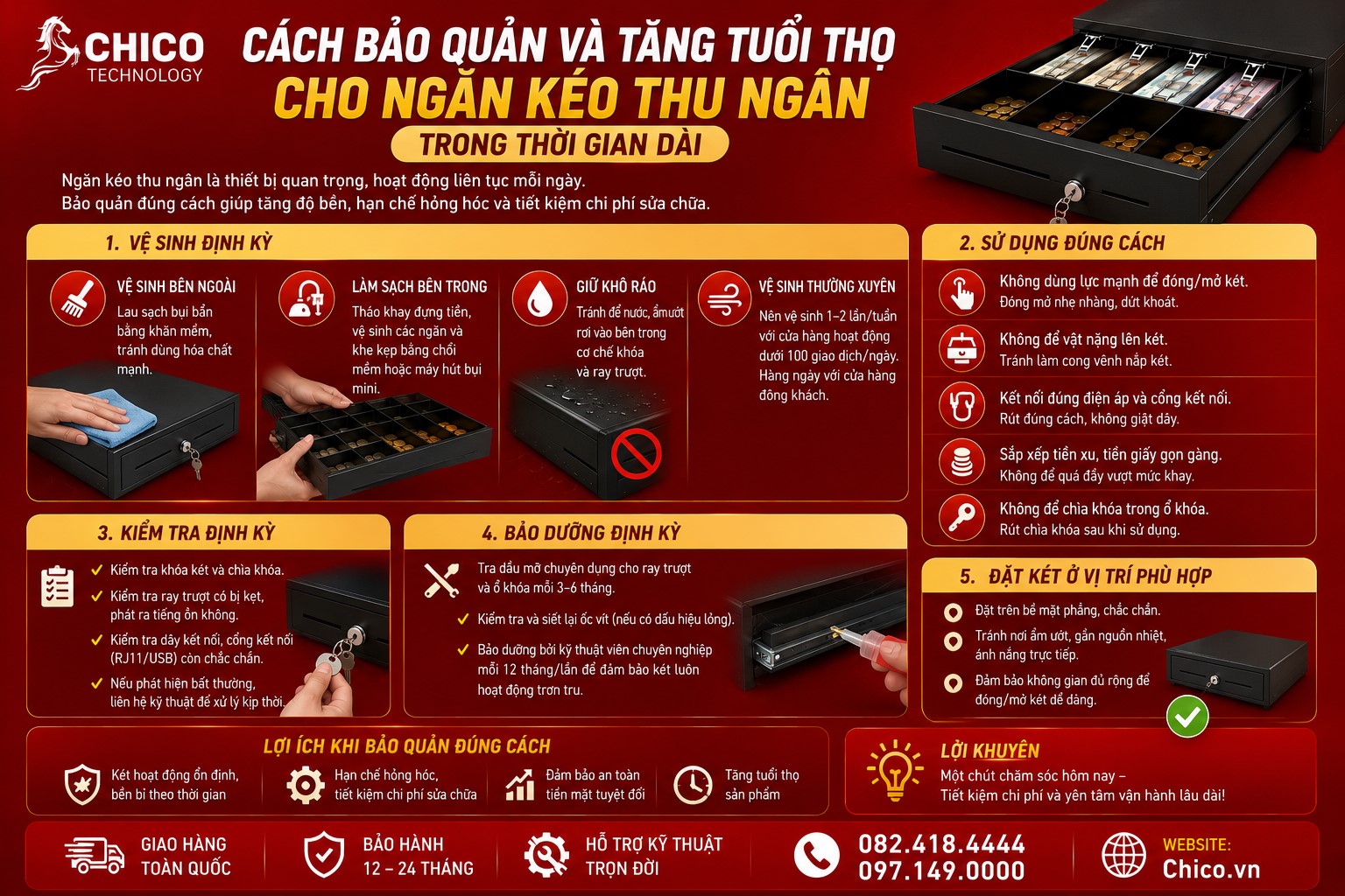 Cách Bảo Quản Và Tăng Tuổi Thọ Cho Ngăn Kéo Thu Ngân Hiệu Quả
