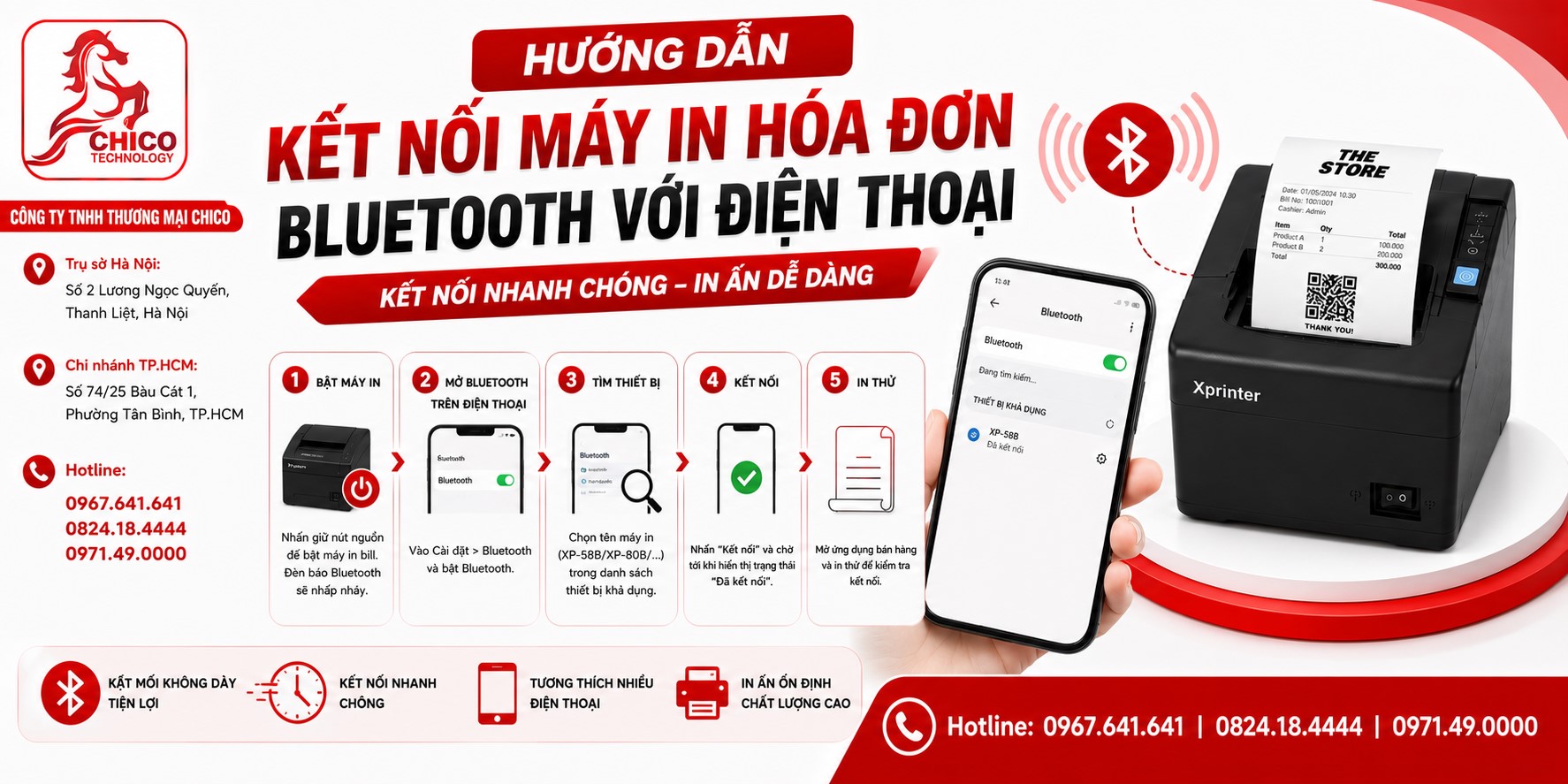 Hướng Dẫn Kết Nối Máy In Hóa Đơn Bluetooth Với Điện Thoại Chi Tiết