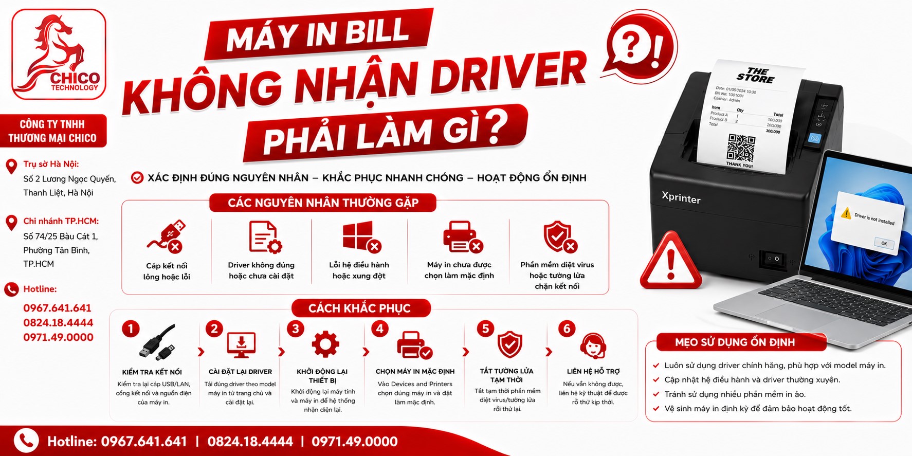 Máy In Bill Không Nhận Driver: Nguyên Nhân Và Cách Khắc Phục Nhanh