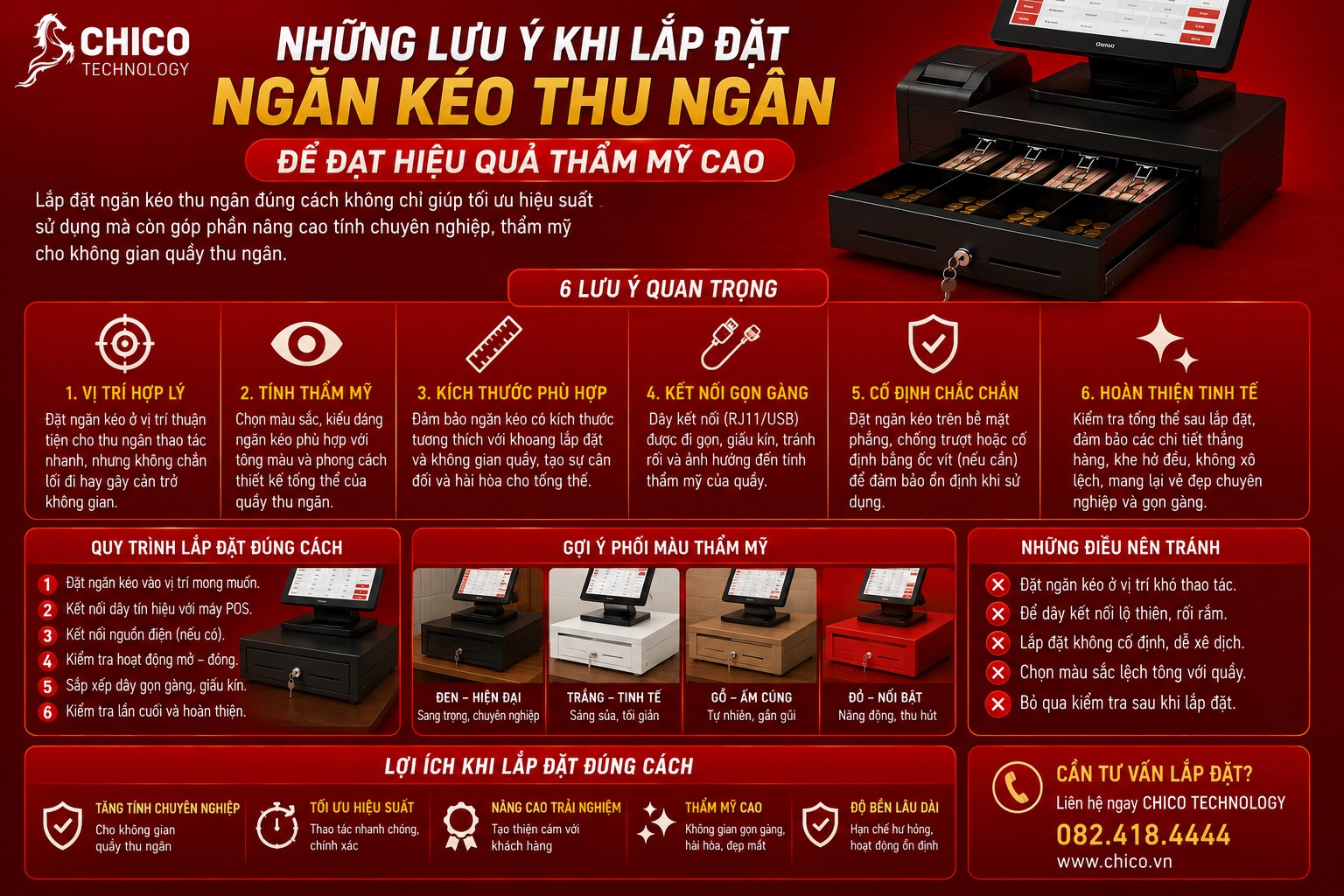 Lắp Đặt Ngăn Kéo Thu Ngân: Bí Quyết Để Quầy Thanh Toán Thẩm Mỹ & Chuyên Nghiệp