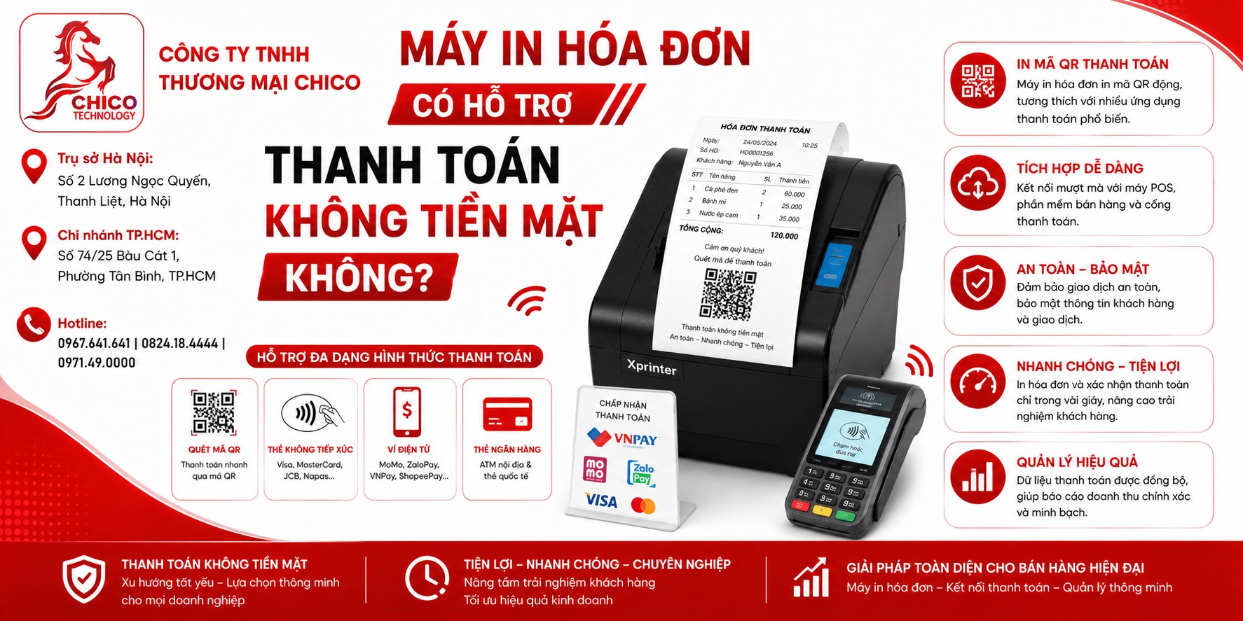 Máy In Hóa Đơn Có Hỗ Trợ Thanh Toán Không Tiền Mặt Không?