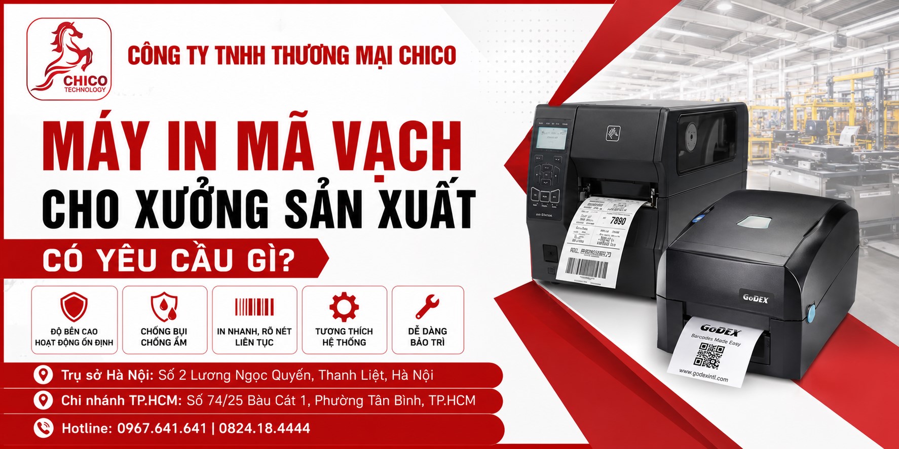 Máy In Mã Vạch Cho Xưởng Sản Xuất Cần Những Yêu Cầu Gì?