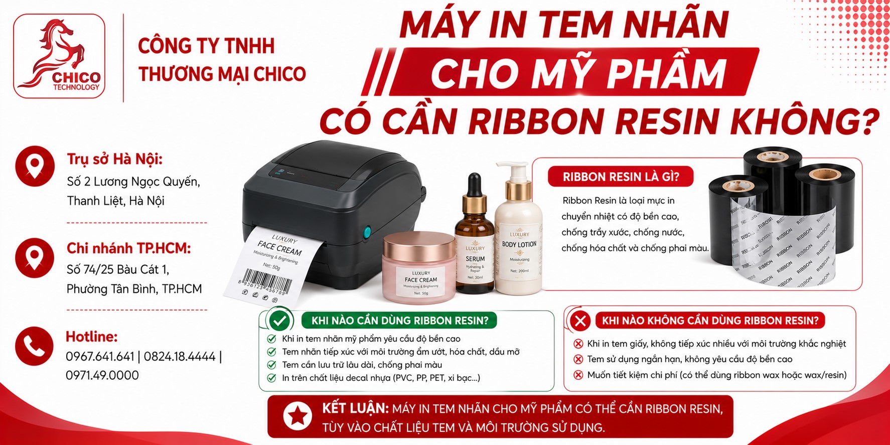 Máy In Tem Nhãn Cho Mỹ Phẩm Có Cần Dùng Ribbon Resin Không?