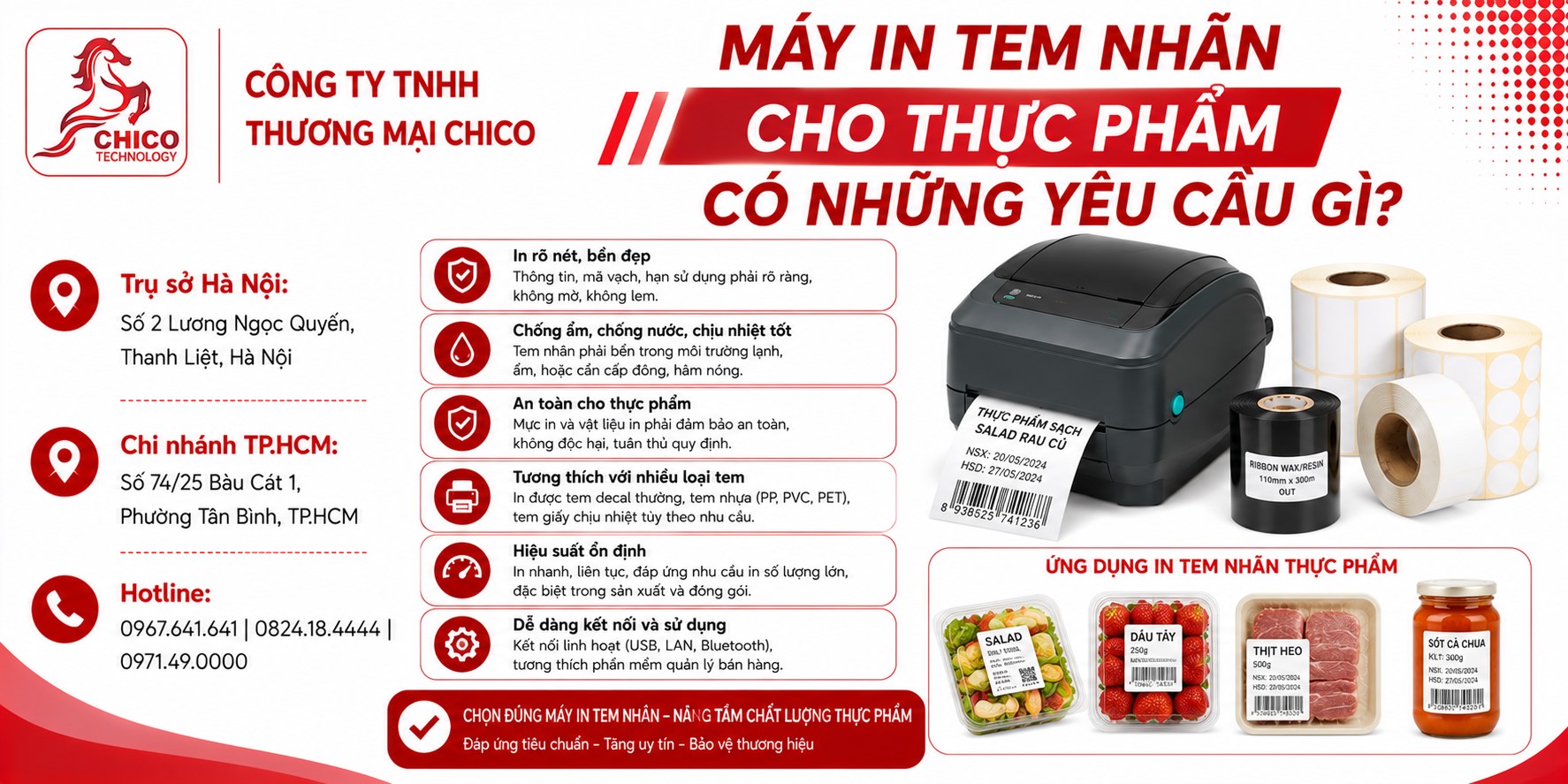 Máy In Tem Nhãn Cho Thực Phẩm Cần Những Yêu Cầu Gì?