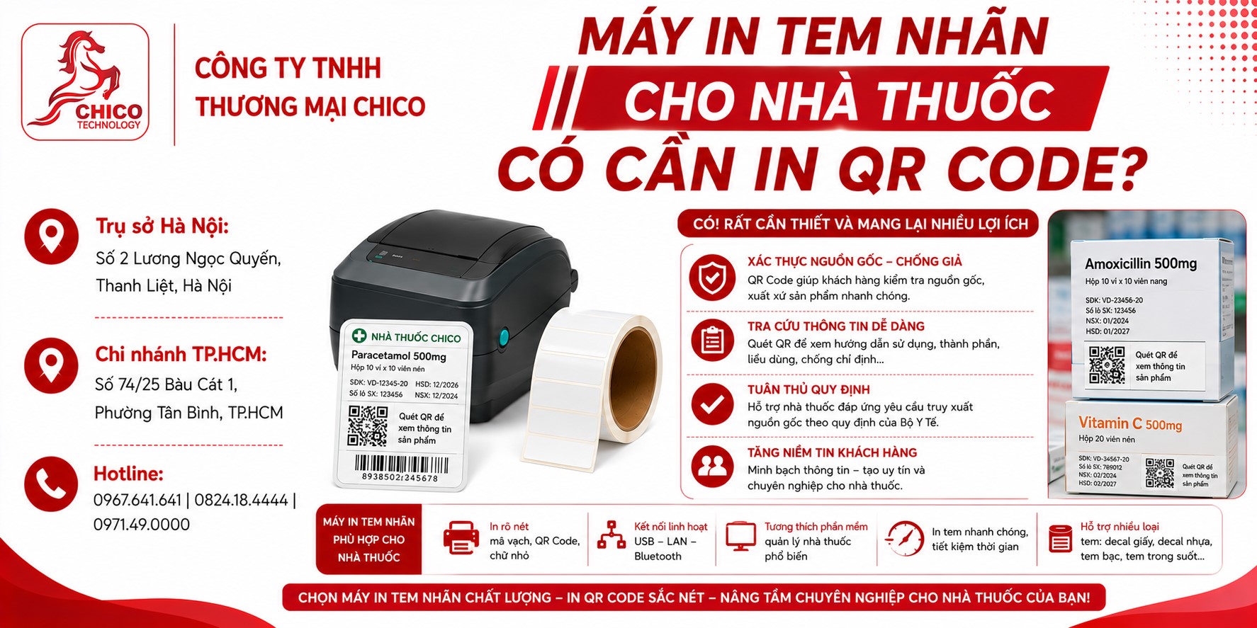 Máy In Tem Nhãn Cho Nhà Thuốc Có Cần In QR Code Không?