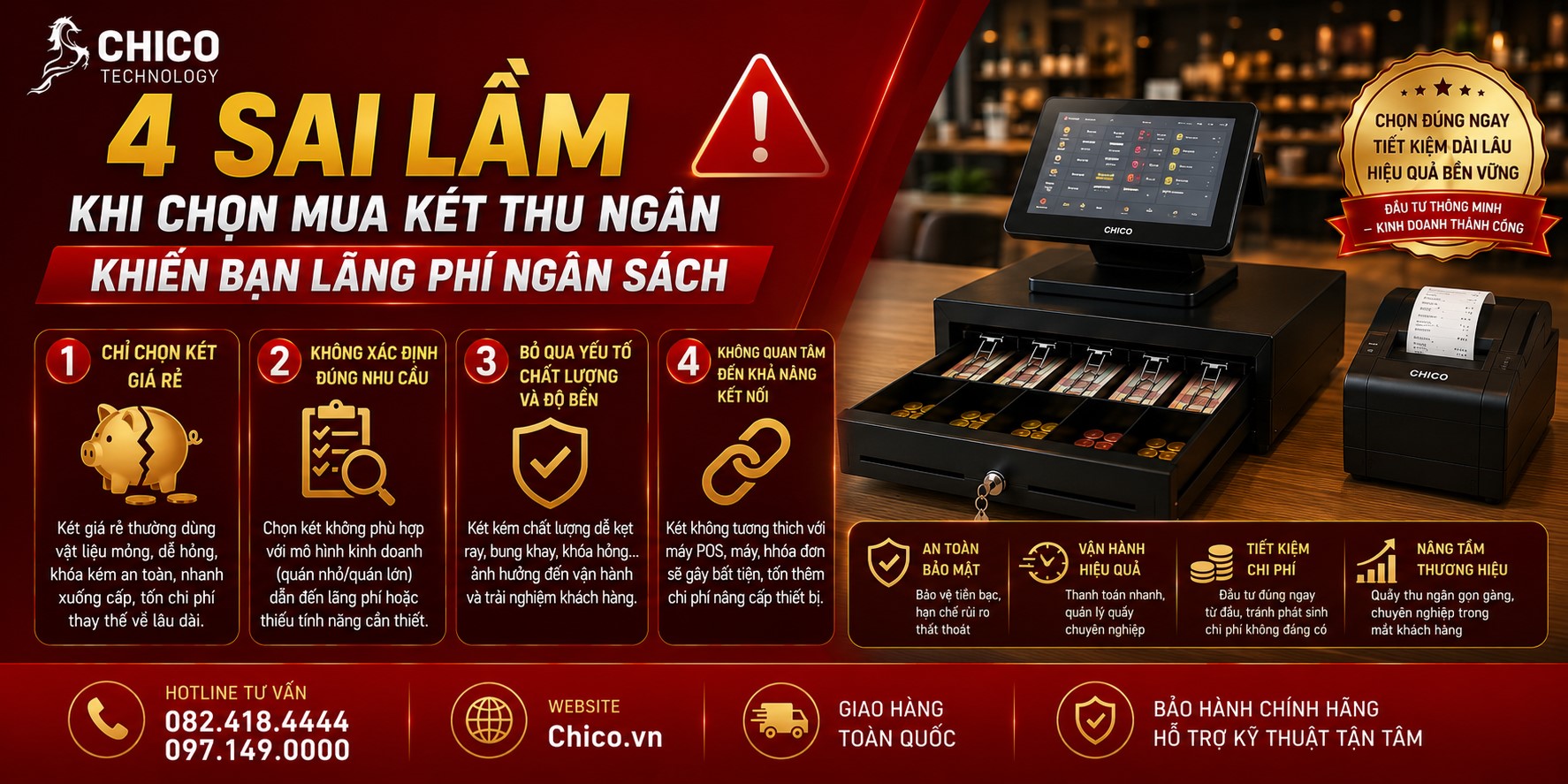 4 Sai Lầm Khi Chọn Mua Két Thu Ngân Khiến Bạn Lãng Phí Ngân Sách