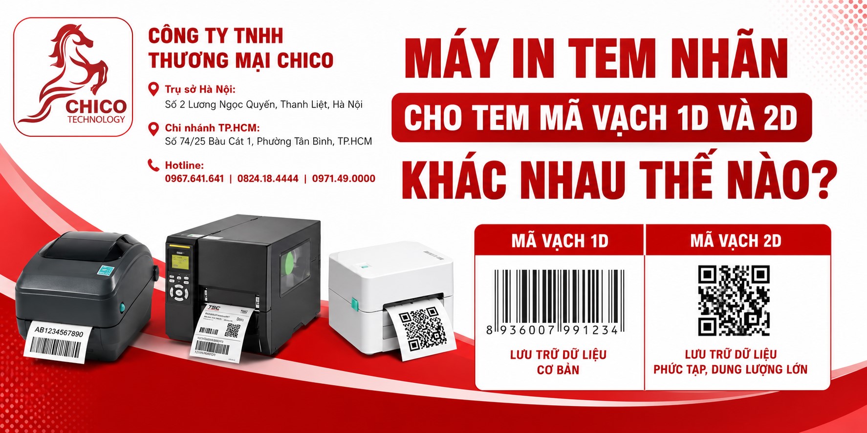 Máy In Tem Nhãn Cho Mã Vạch 1D Và 2D Khác Nhau Thế Nào?