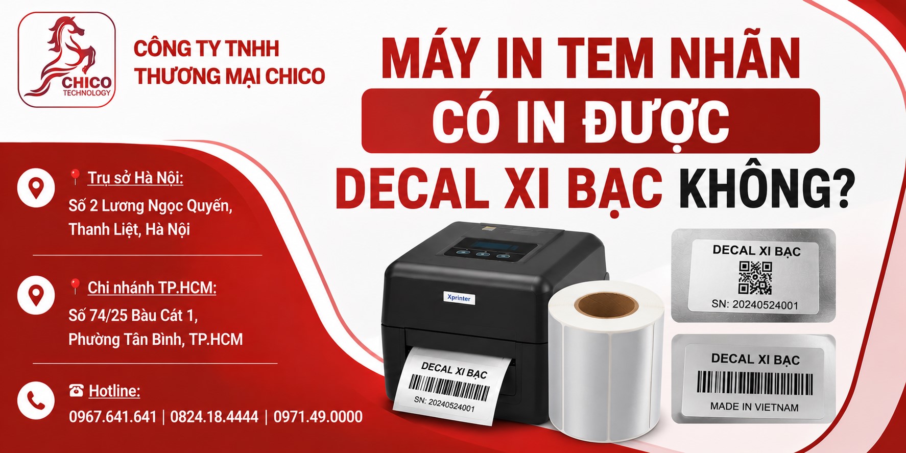 Máy In Tem Nhãn Có In Được Giấy Decal Xi Bạc Không?