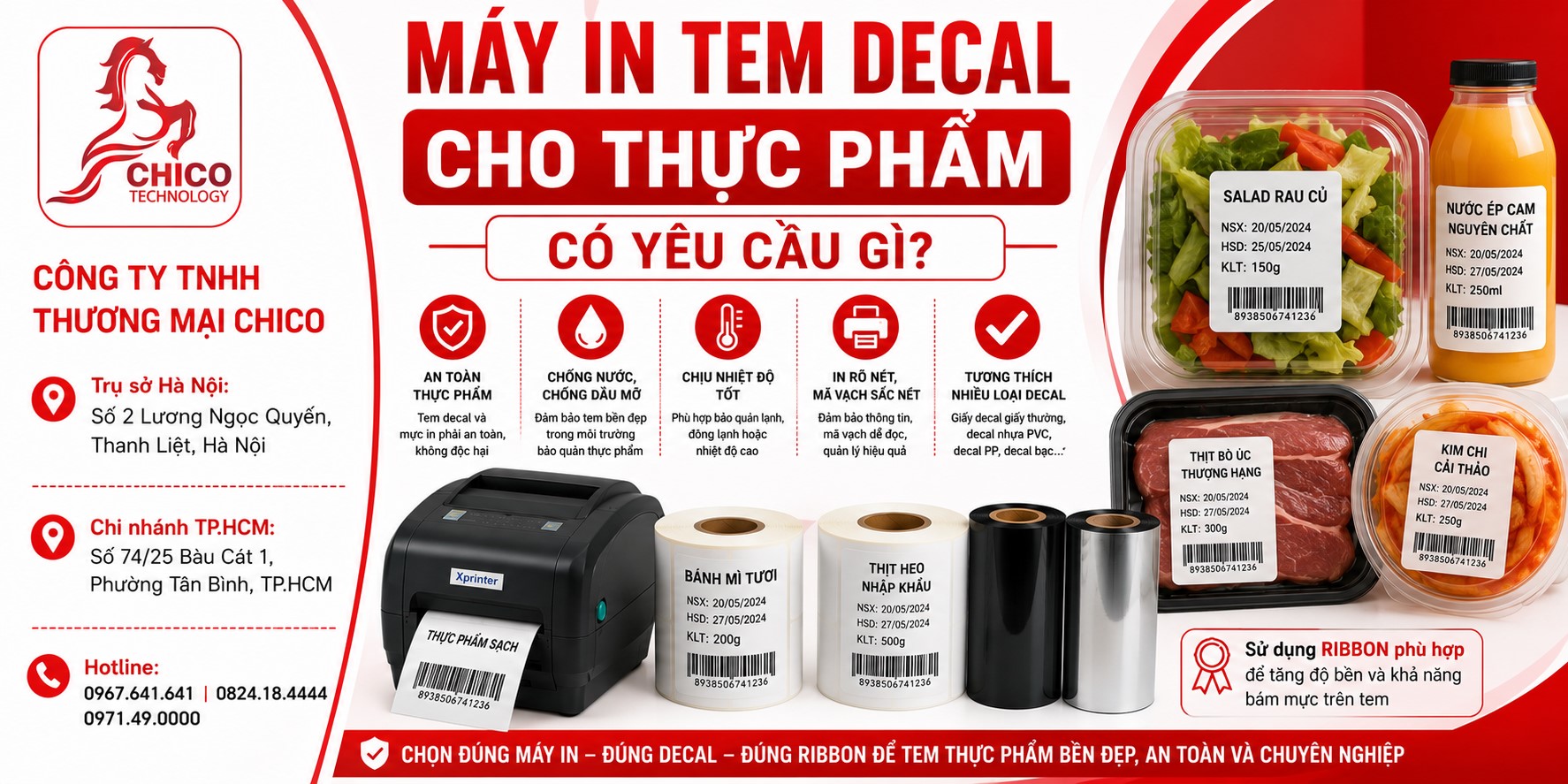 Máy In Tem Decal Cho Thực Phẩm Cần Những Yêu Cầu Gì?