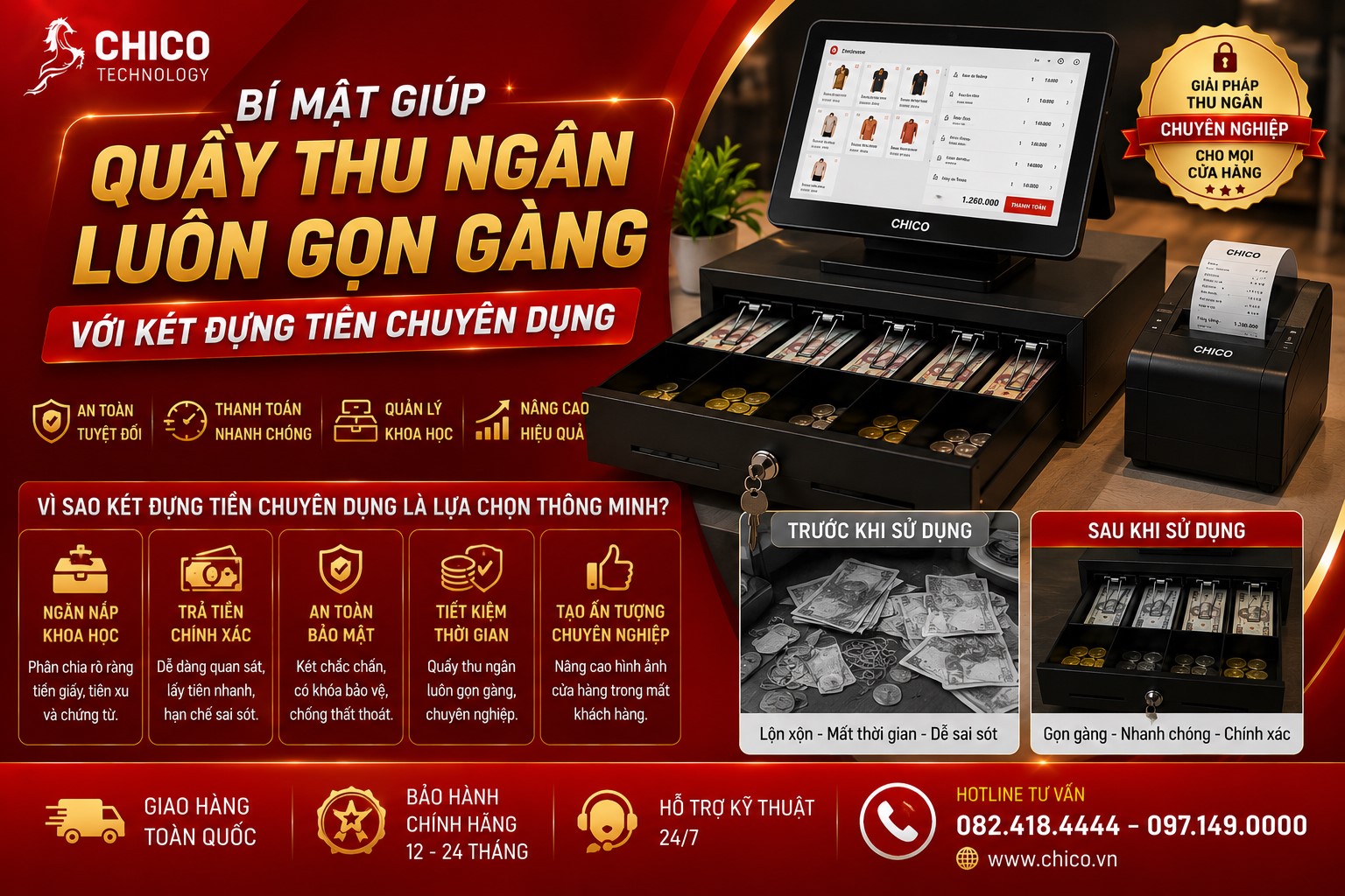 Bí Mật Giúp Quầy Thu Ngân Luôn Gọn Gàng Với Két Đựng Tiền Chuyên Dụng