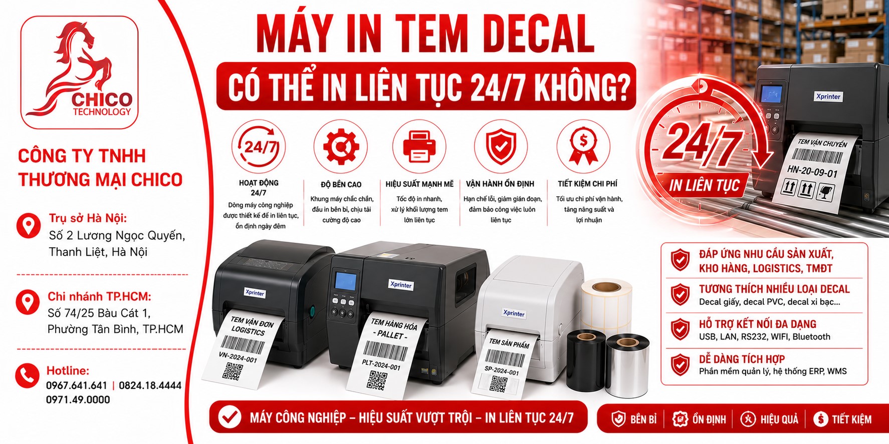 Máy In Tem Decal Có Thể In Liên Tục 24/7 Không? Giải Đáp Chi Tiết