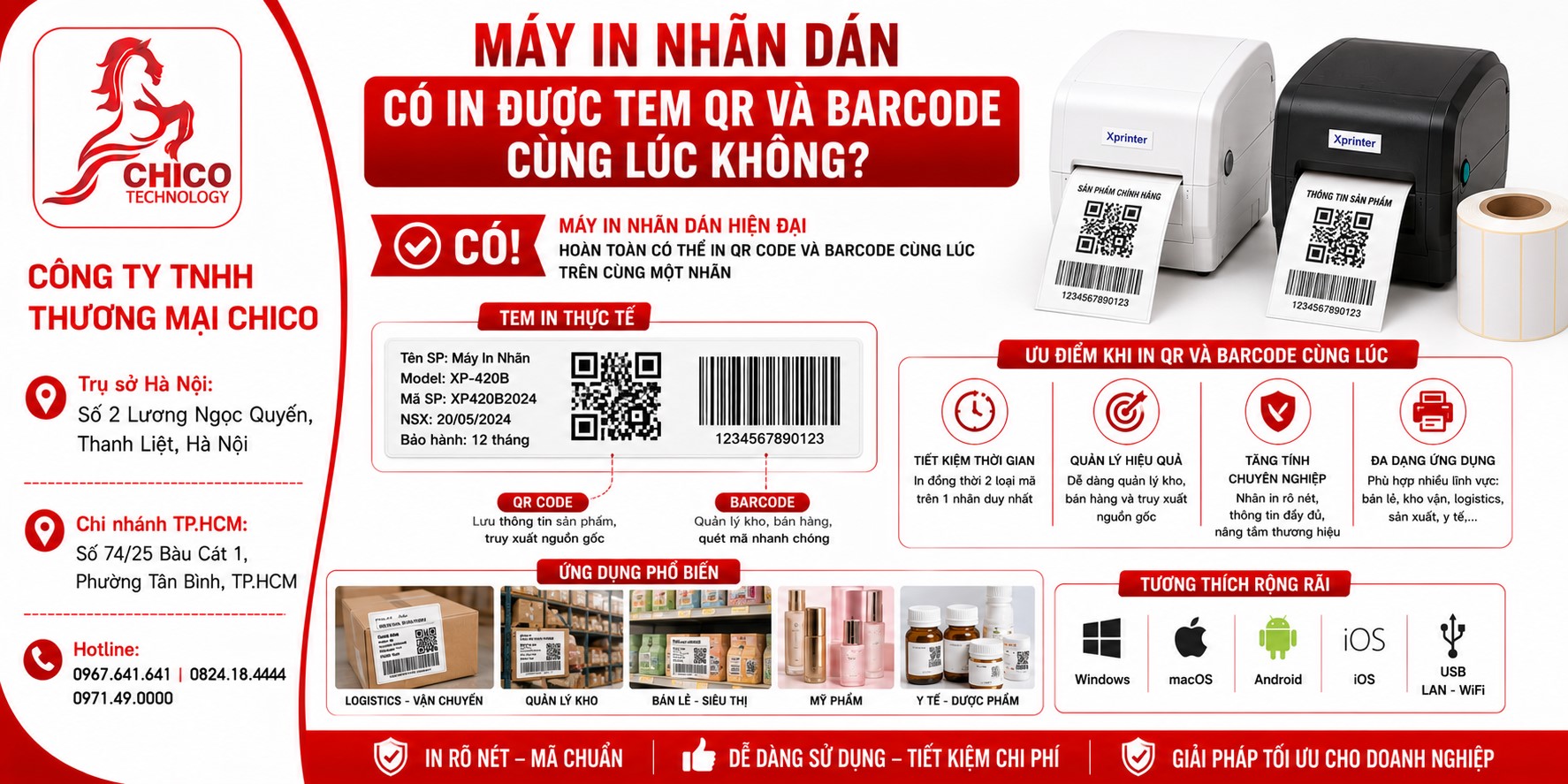 Máy In Nhãn Dán Có In Được Tem QR Và Barcode Cùng Lúc Không?