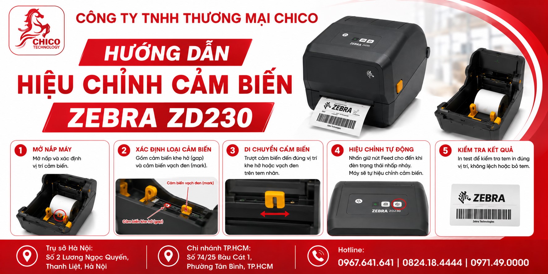 Hướng Dẫn Hiệu Chỉnh Cảm Biến Máy In Mã Vạch Zebra ZD230