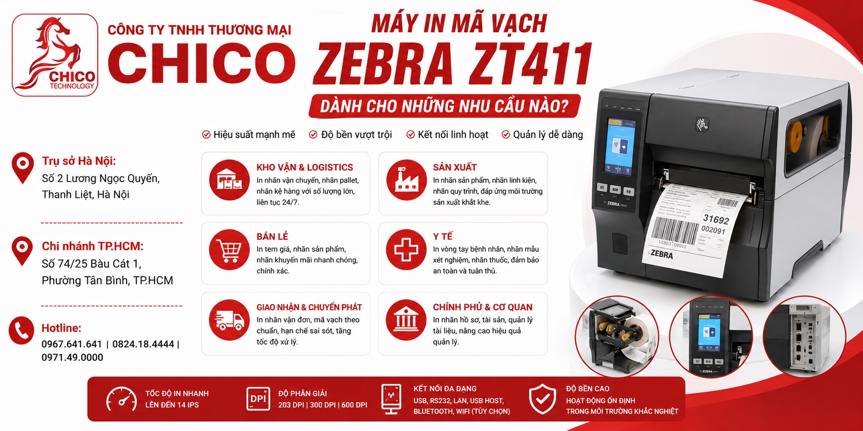 Máy In Mã Vạch Zebra ZT411 Dành Cho Những Nhu Cầu Nào? Đánh Giá Chi Tiết
