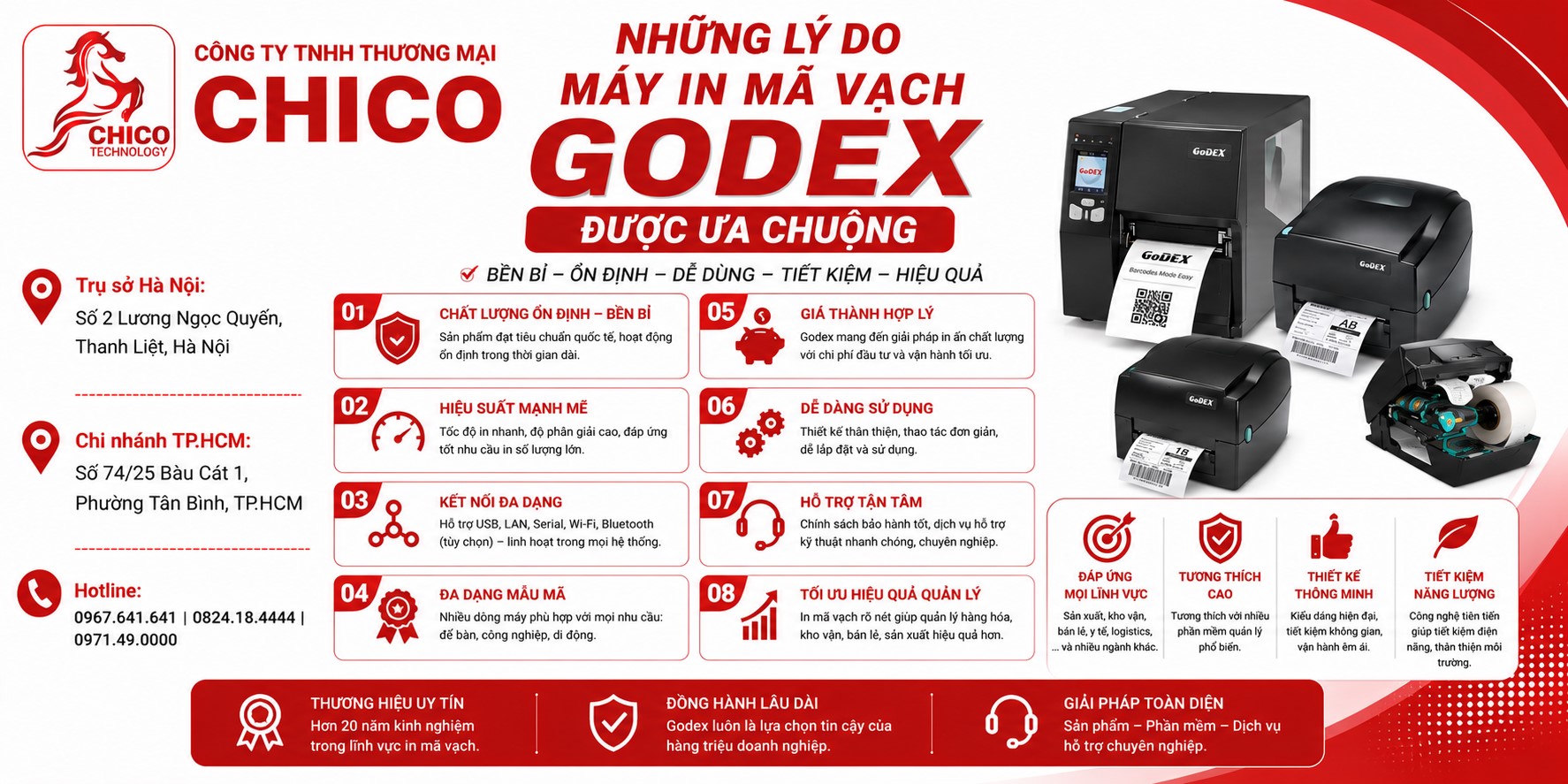 Những lý do khiến máy in mã vạch Godex được ưa chuộng nhất