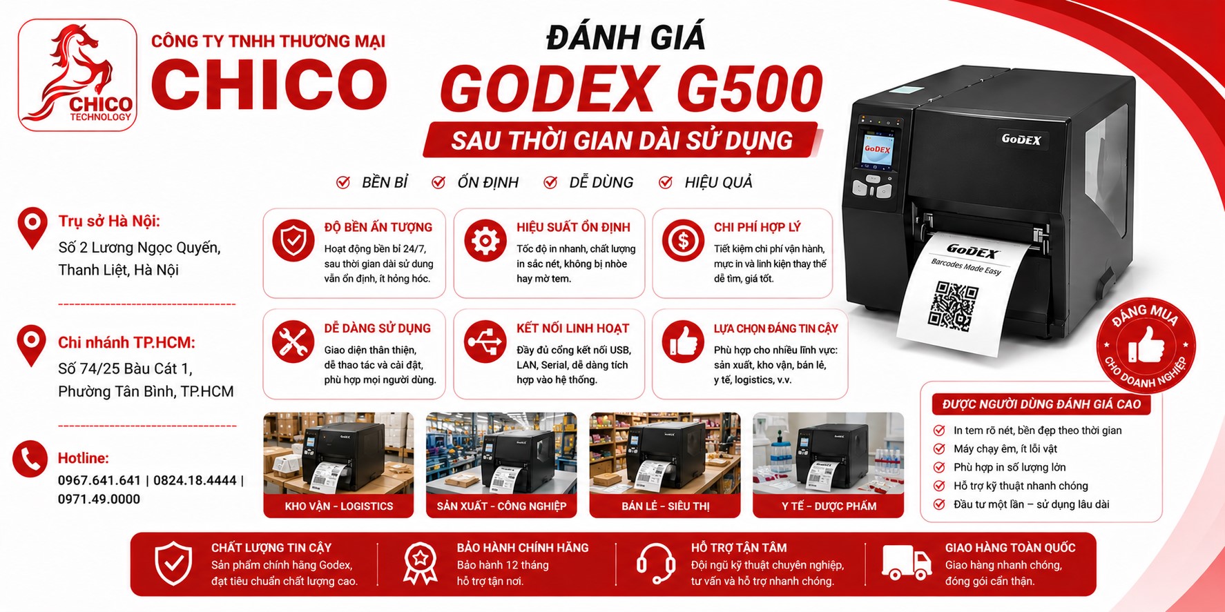 Đánh giá thực tế máy in mã vạch Godex G500 sau thời gian dài sử dụng