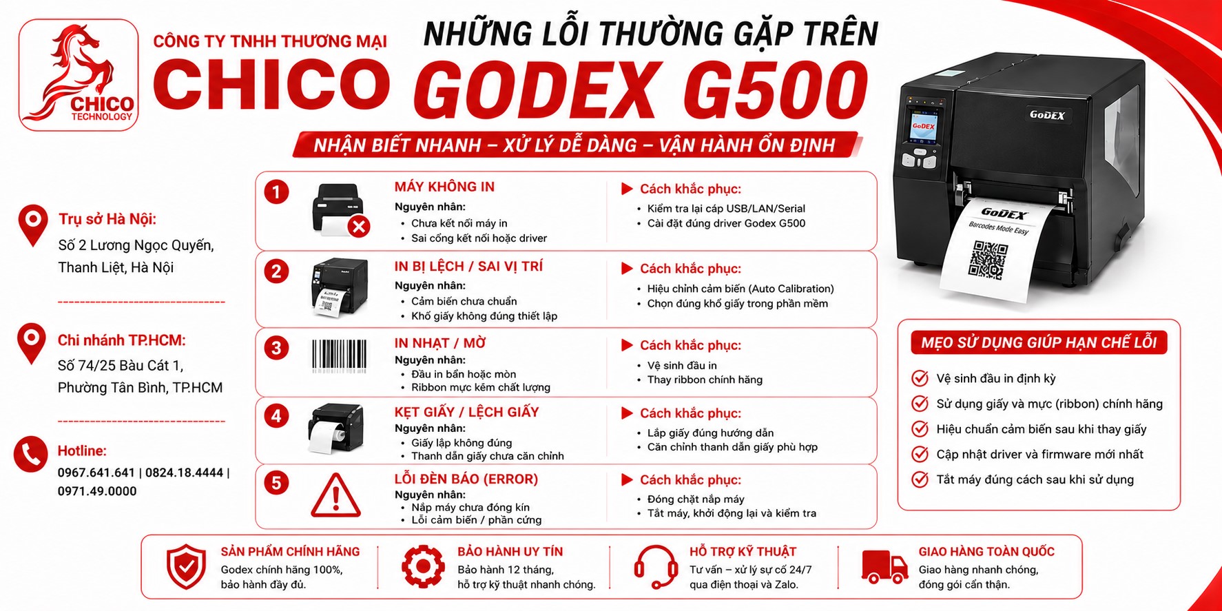 Những Lỗi Thường Gặp Trên Godex G500 Và Cách Khắc Phục Nhanh