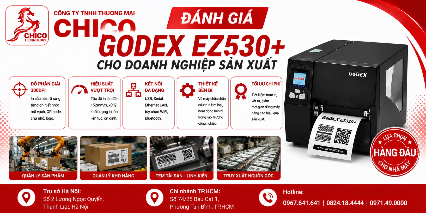 Đánh Giá Máy In Mã Vạch Godex EZ530+ Cho Doanh Nghiệp Sản Xuất