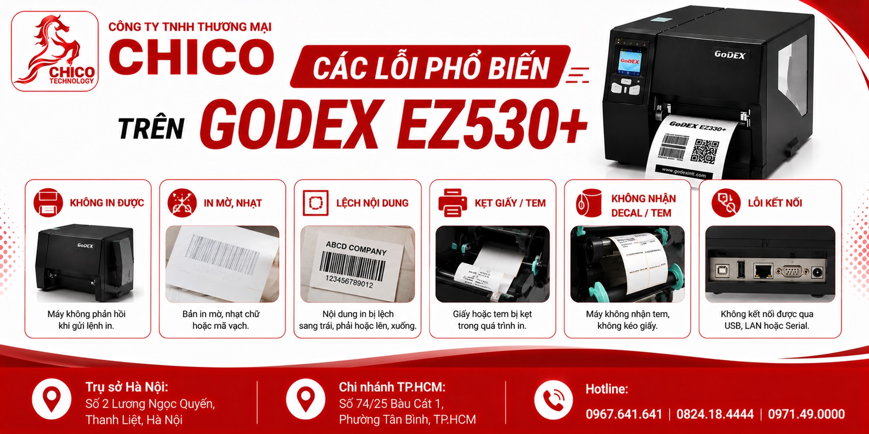 Các Lỗi Phổ Biến Trên Godex EZ530+ Và Cách Khắc Phục Nhanh