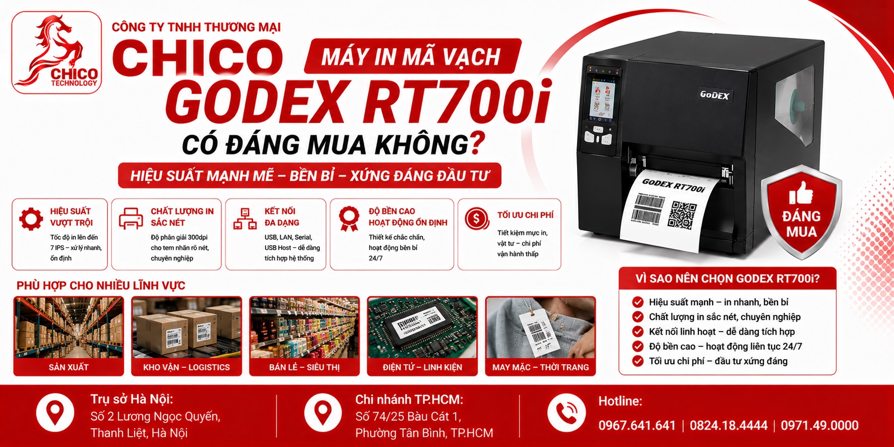 Máy In Mã Vạch Godex RT700i Có Đáng Mua Không? Đánh Giá Chi Tiết