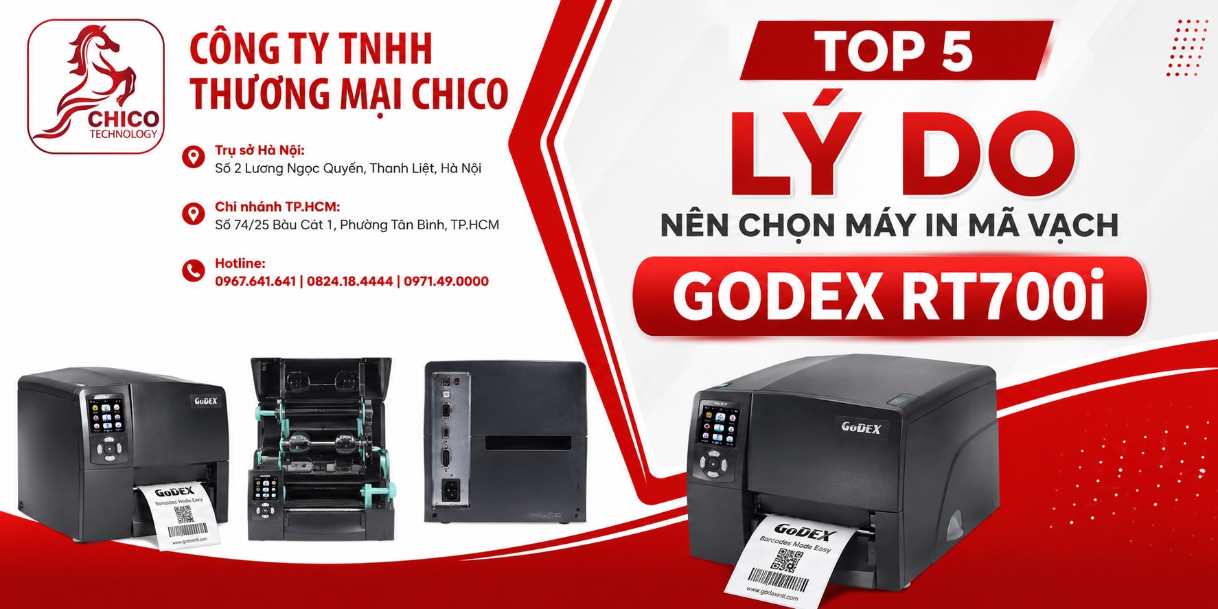 Top 5 Lý Do Nên Chọn Máy In Mã Vạch Godex RT700i Cho Doanh Nghiệp