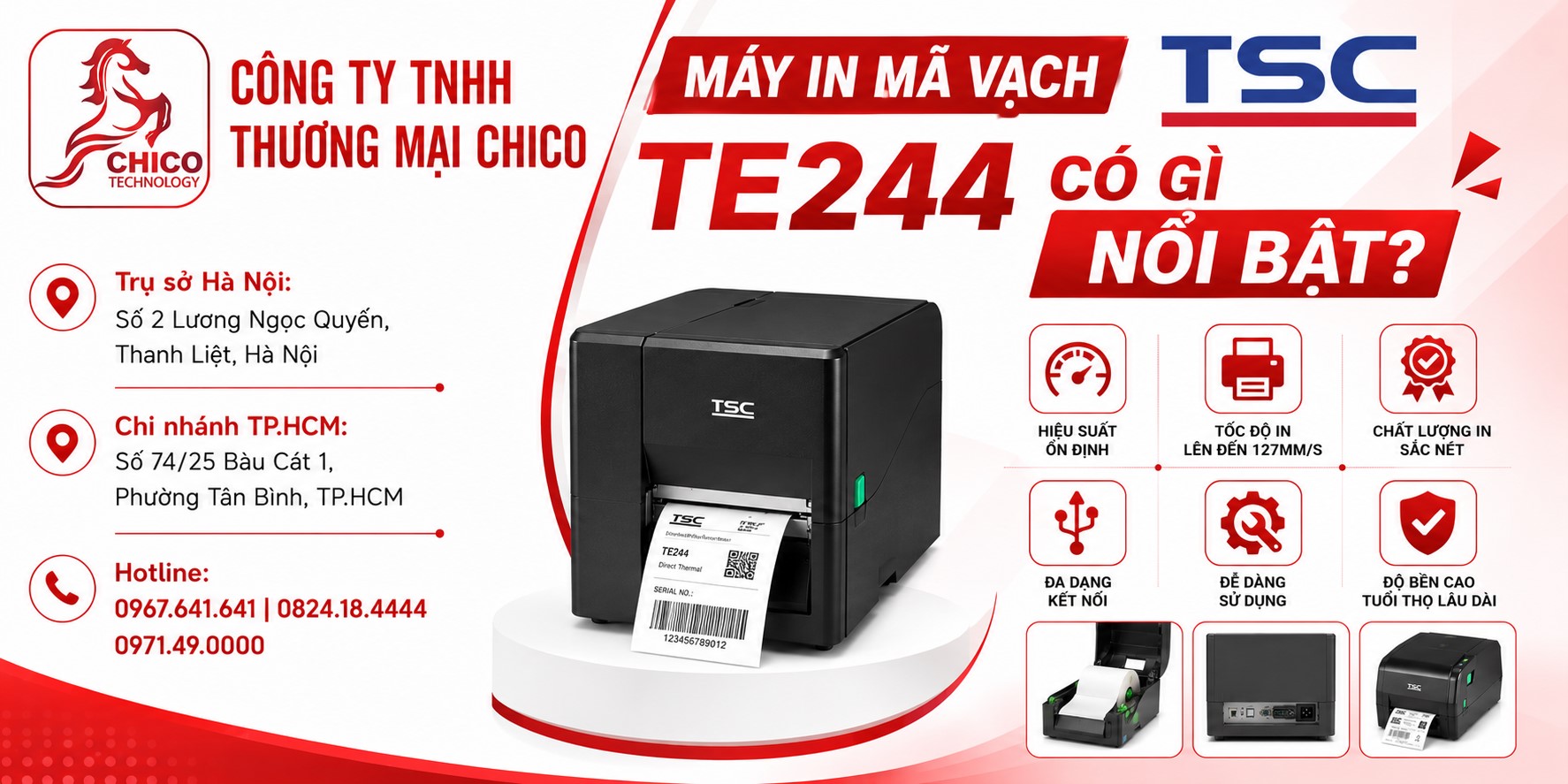 Máy In Mã Vạch TSC TE244 Có Gì Nổi Bật? Đánh Giá Chi Tiết