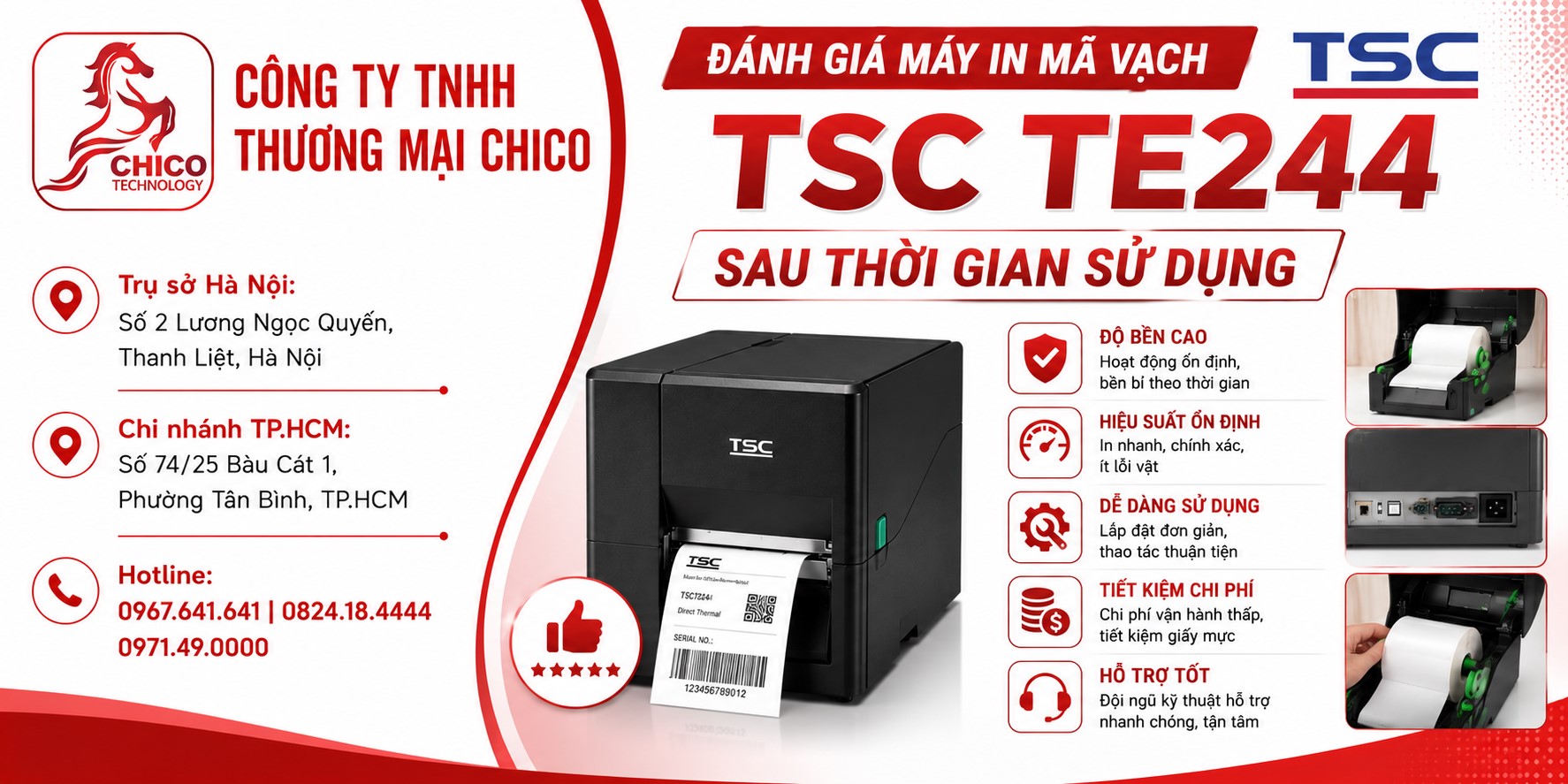 Đánh Giá Máy In Mã Vạch TSC TE244 Sau Thời Gian Sử Dụng Thực Tế