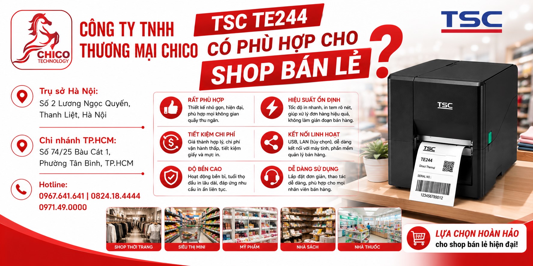 TSC TE244 Có Phù Hợp Cho Shop Bán Lẻ Không? Giải Đáp Chi Tiết