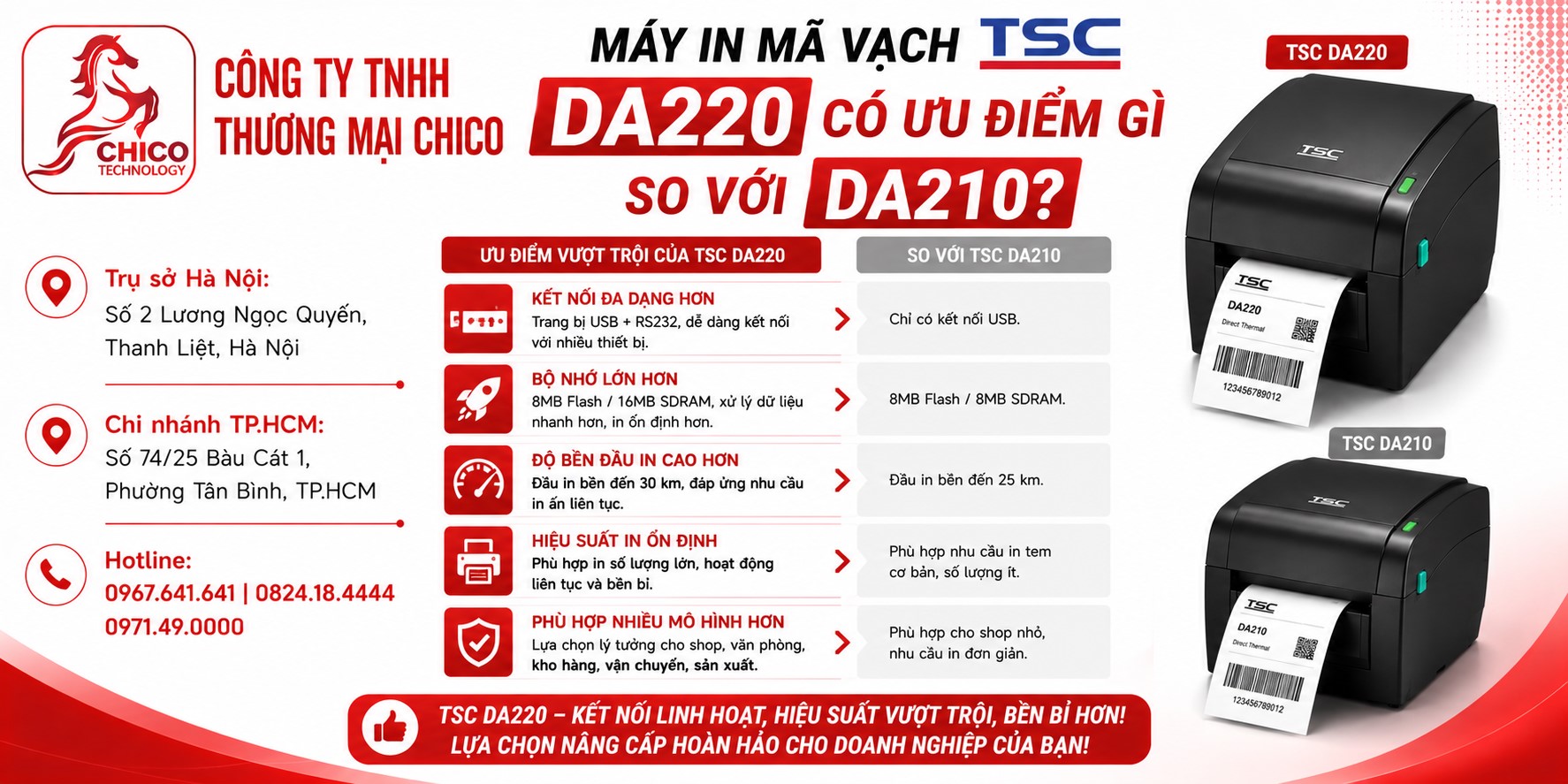 Máy In Mã Vạch TSC DA220 Có Ưu Điểm Gì So Với DA210?