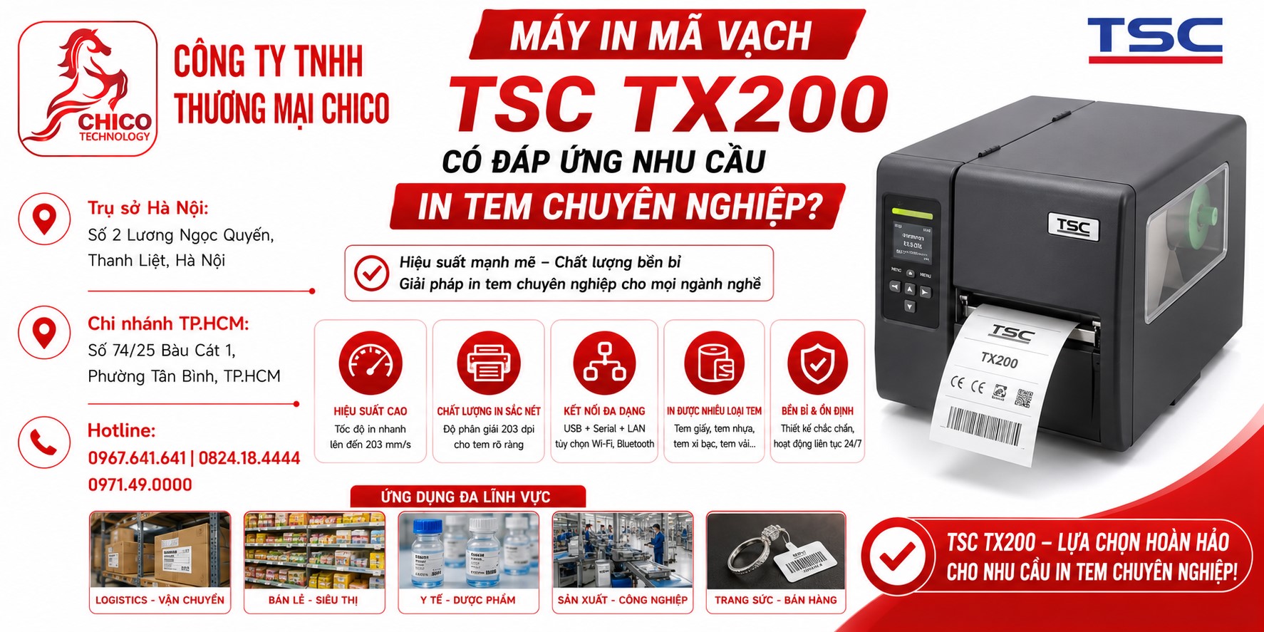 Máy In Mã Vạch TSC TX200 Có Đáp Ứng Nhu Cầu In Tem Chuyên Nghiệp?