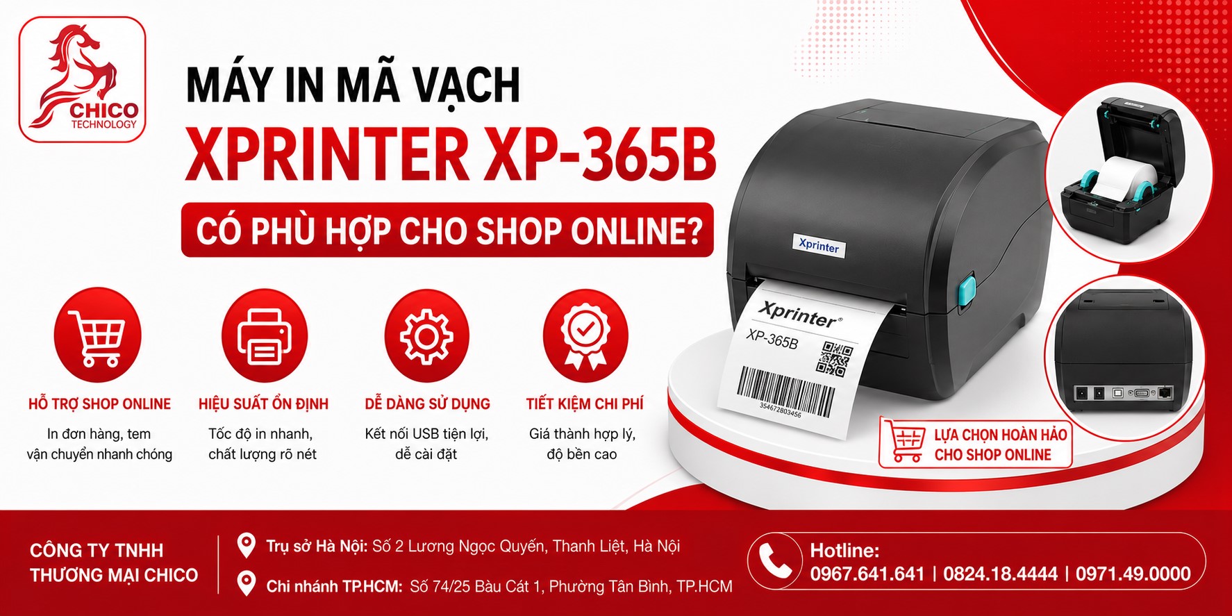 Máy In Mã Vạch Xprinter XP-365B Có Phù Hợp Cho Shop Online?