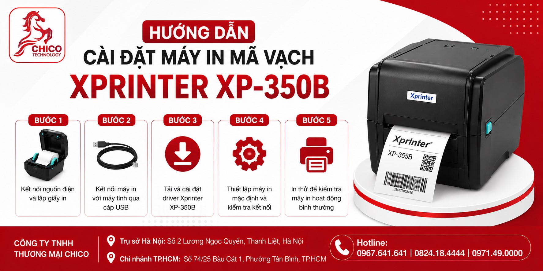 Hướng Dẫn Cài Đặt Máy In Mã Vạch Xprinter XP-350B Chi Tiết A-Z