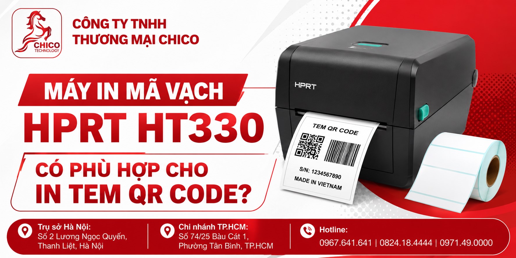 Máy In Mã Vạch HPRT HT330 Có Phù Hợp In Tem QR Code Không?